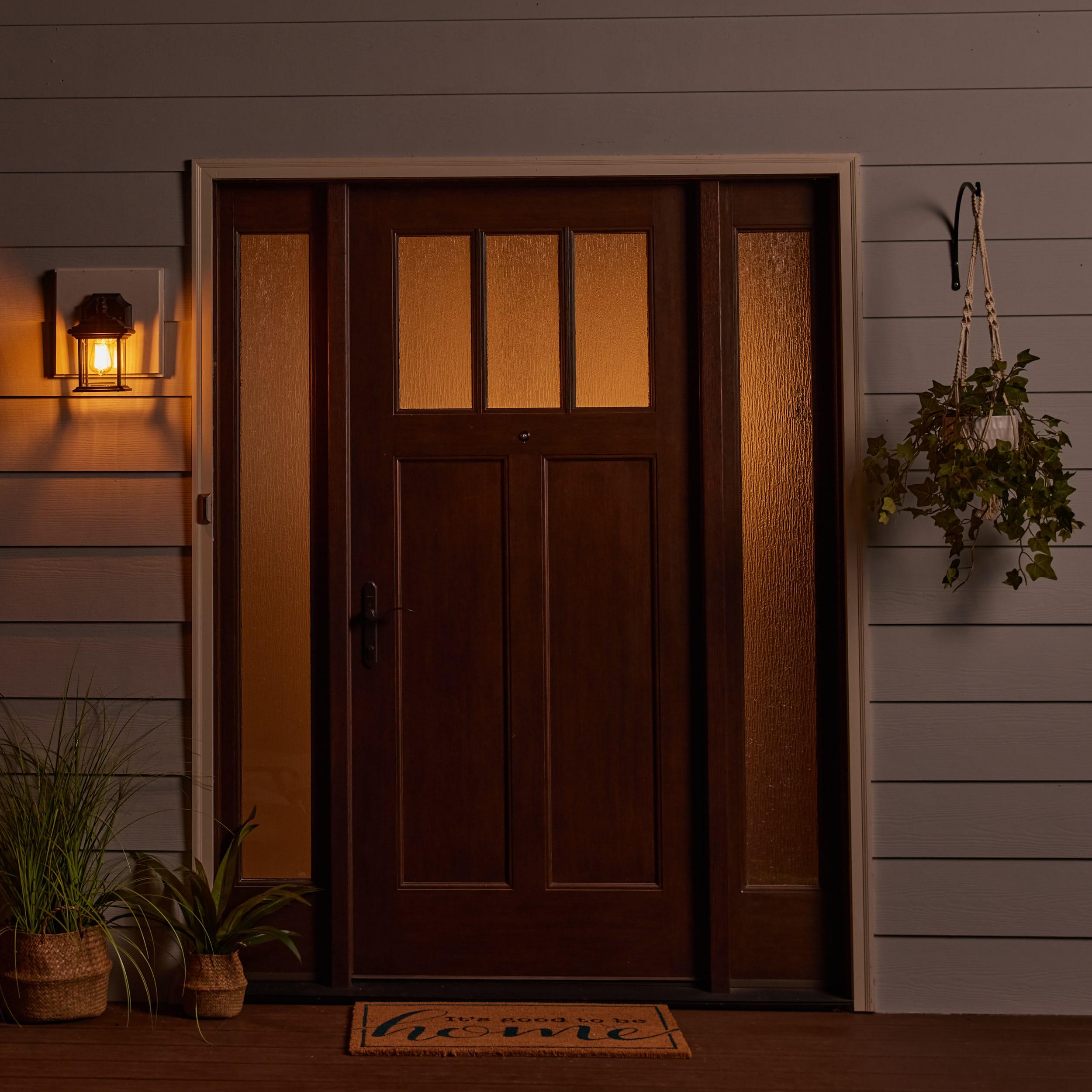 Sea Gull Lighting 85200-12 Wynfield One-Light Outdoor Wall Lantern with Clear Beveled Glass Panels, Black Finish