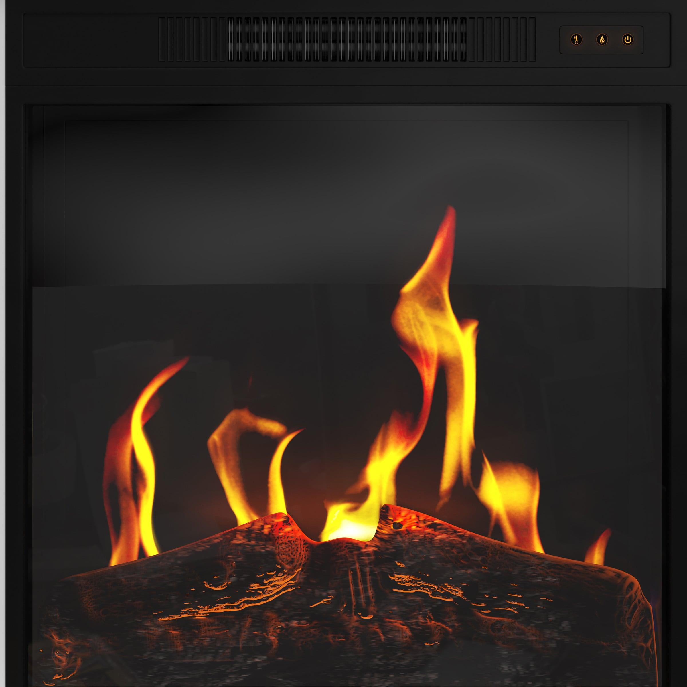 TV Stand with Electric Fireplace Fits TVs up to 50-Inches - Media Console with Storage Cabinet, Adjustable Heat, and LED Flames by Northwest (White)