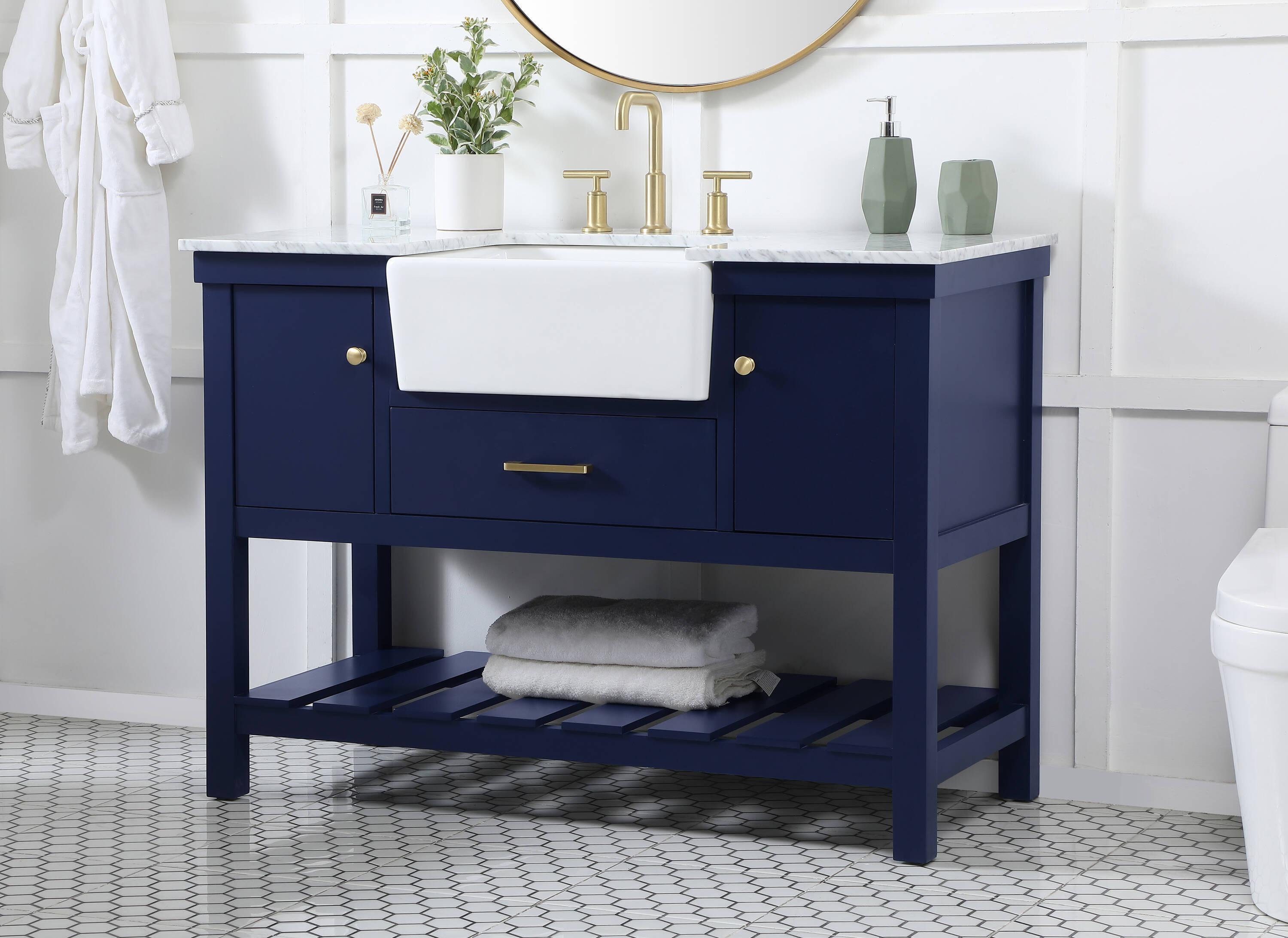Pelaghia 48'' Single Bathroom Vanity with Marble Top