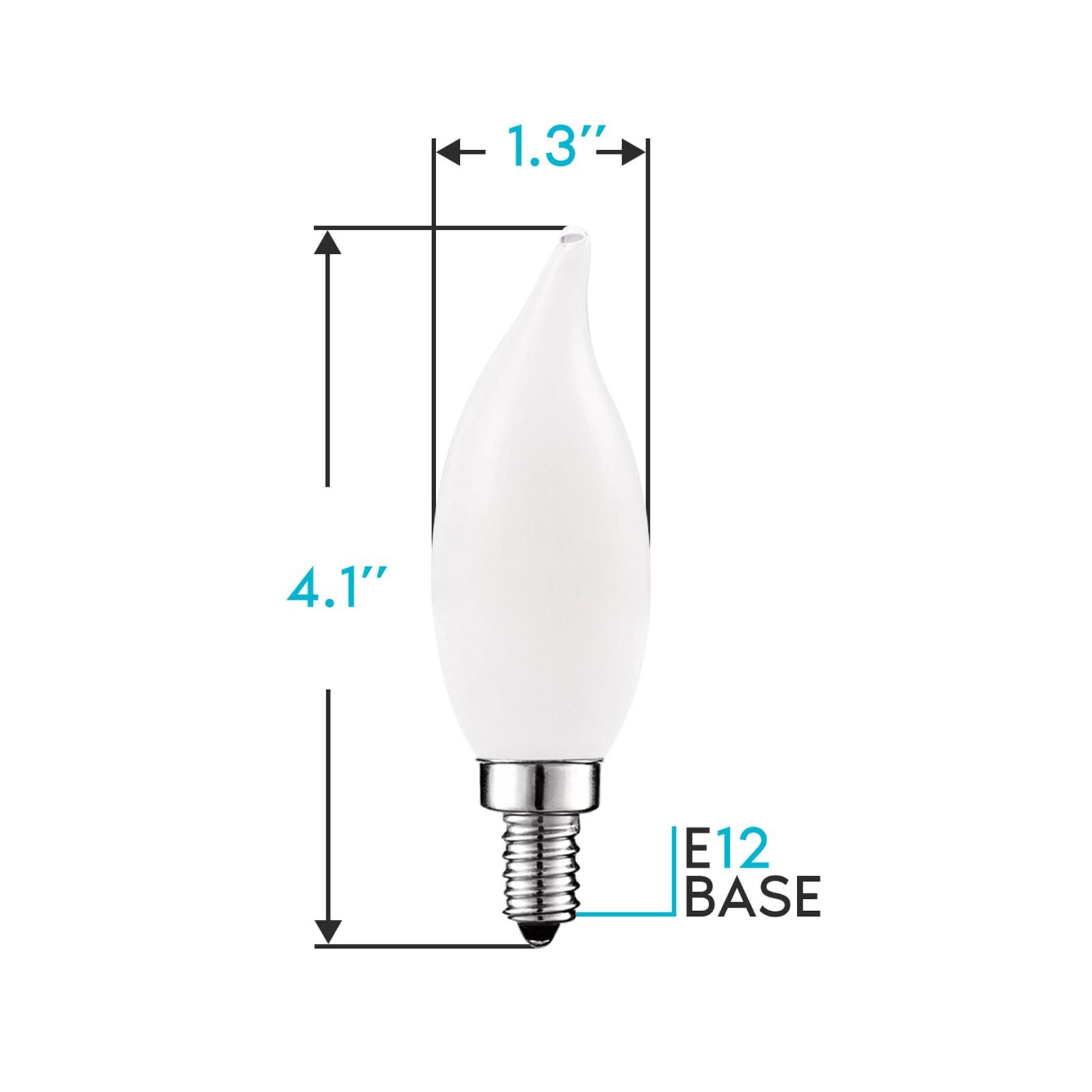 5 Watt (60 Watt Equivalent), CA11 LED, Dimmable Light Bulb, Warm White (2700K) E12/Candelabra Base