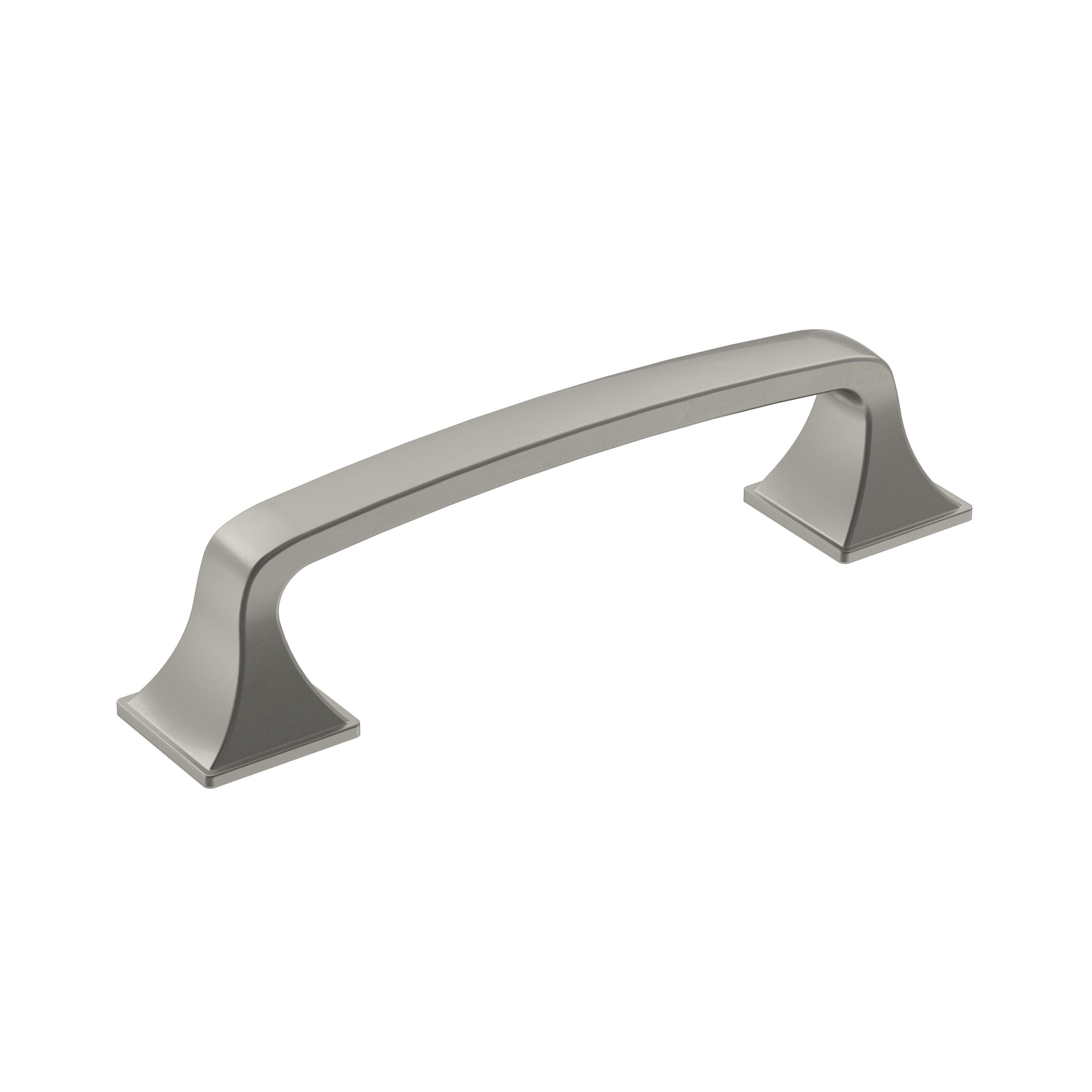 Amerock Ville 3-3/4 inch (96mm) Center-to-Center Satin Nickel Cabinet Pull