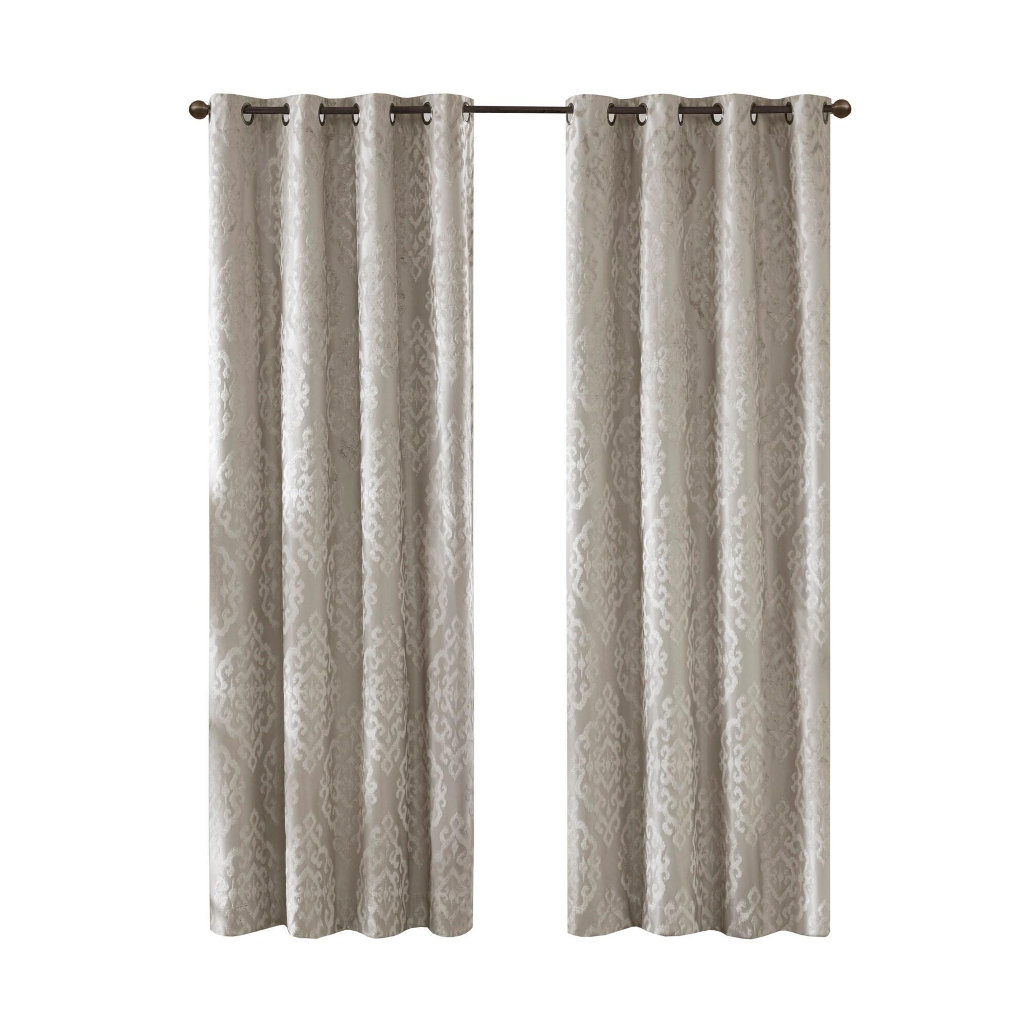 Gray Polyester Blackout Grommet Top Curtain Panel