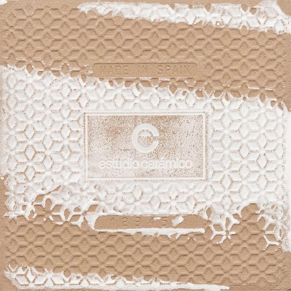 The Tile Life Frame White 6" x 6" Ceramic Patterned Wall Tile for Backsplash Bathroom - 1 Sample