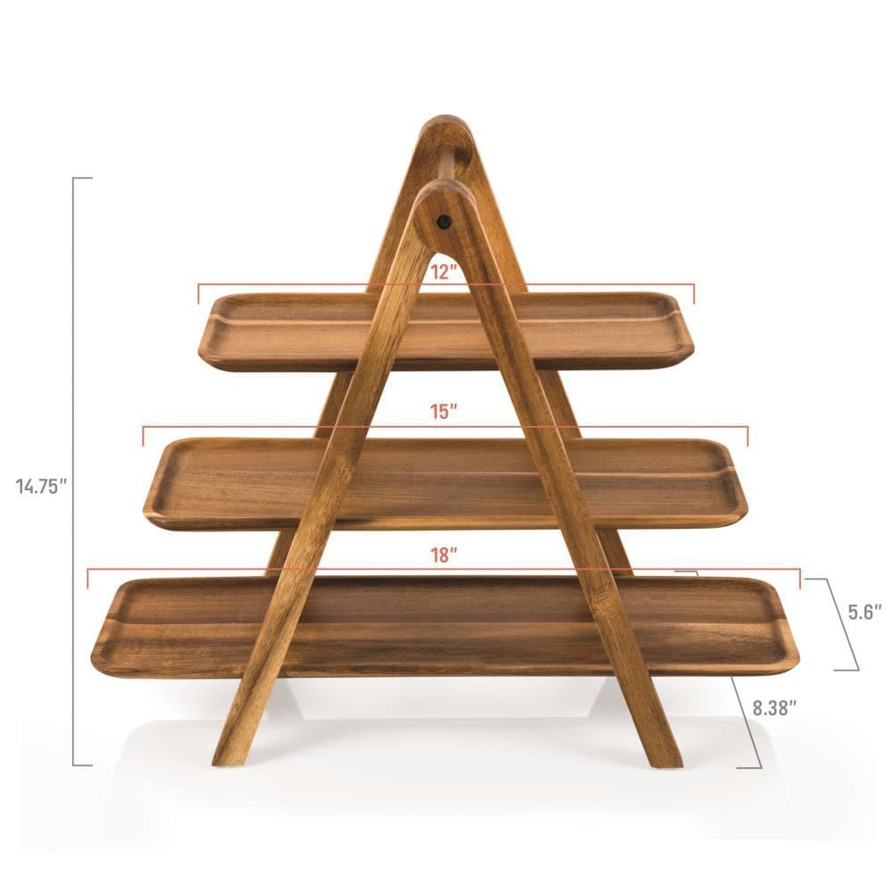 Union Rustic 3 Tiered Serving Tray - Charcuterie Boards - Wood Serving Platters Austyn