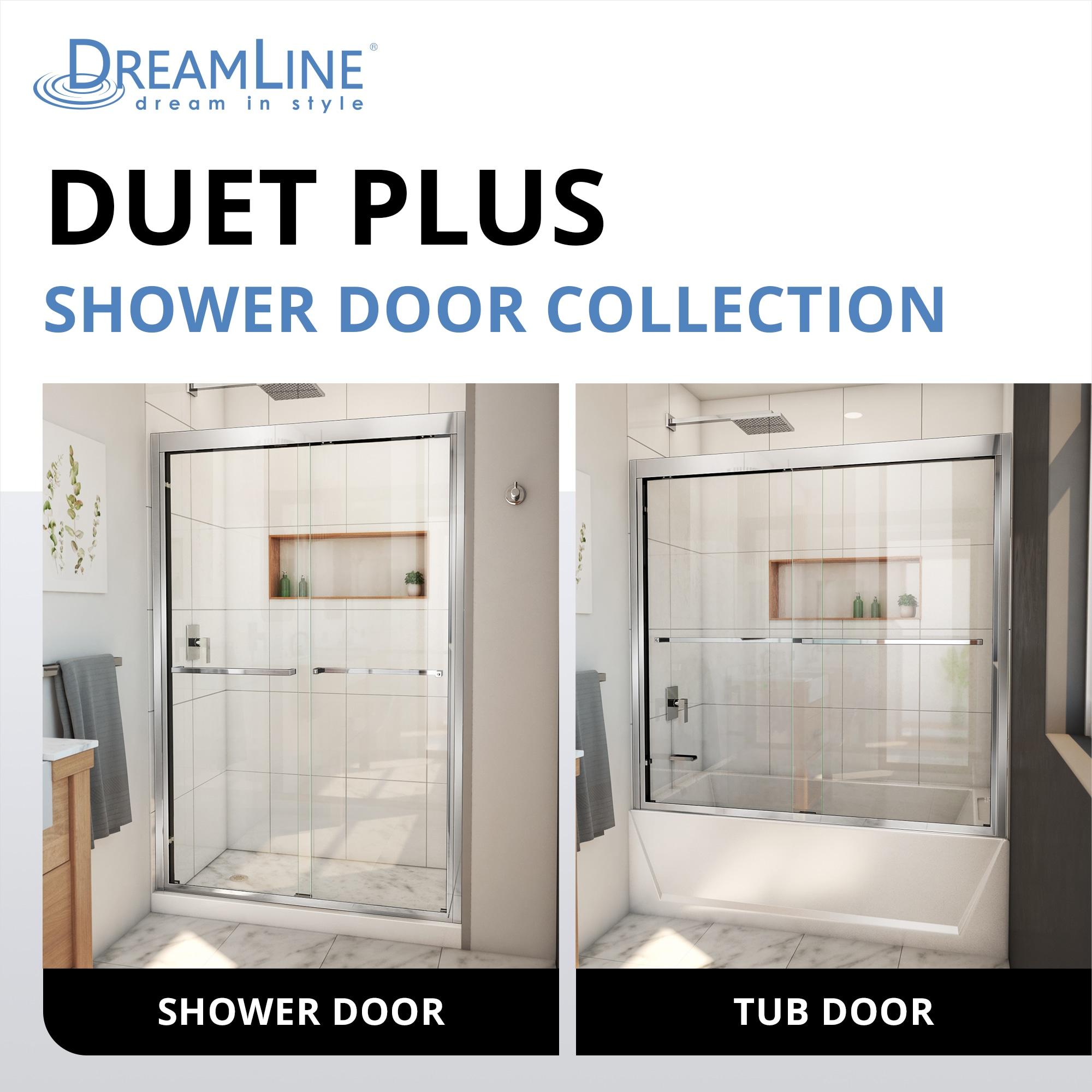 Duet Plus 50" - 54" W x 72" H Double Sliding Semi-Frameless Shower Door