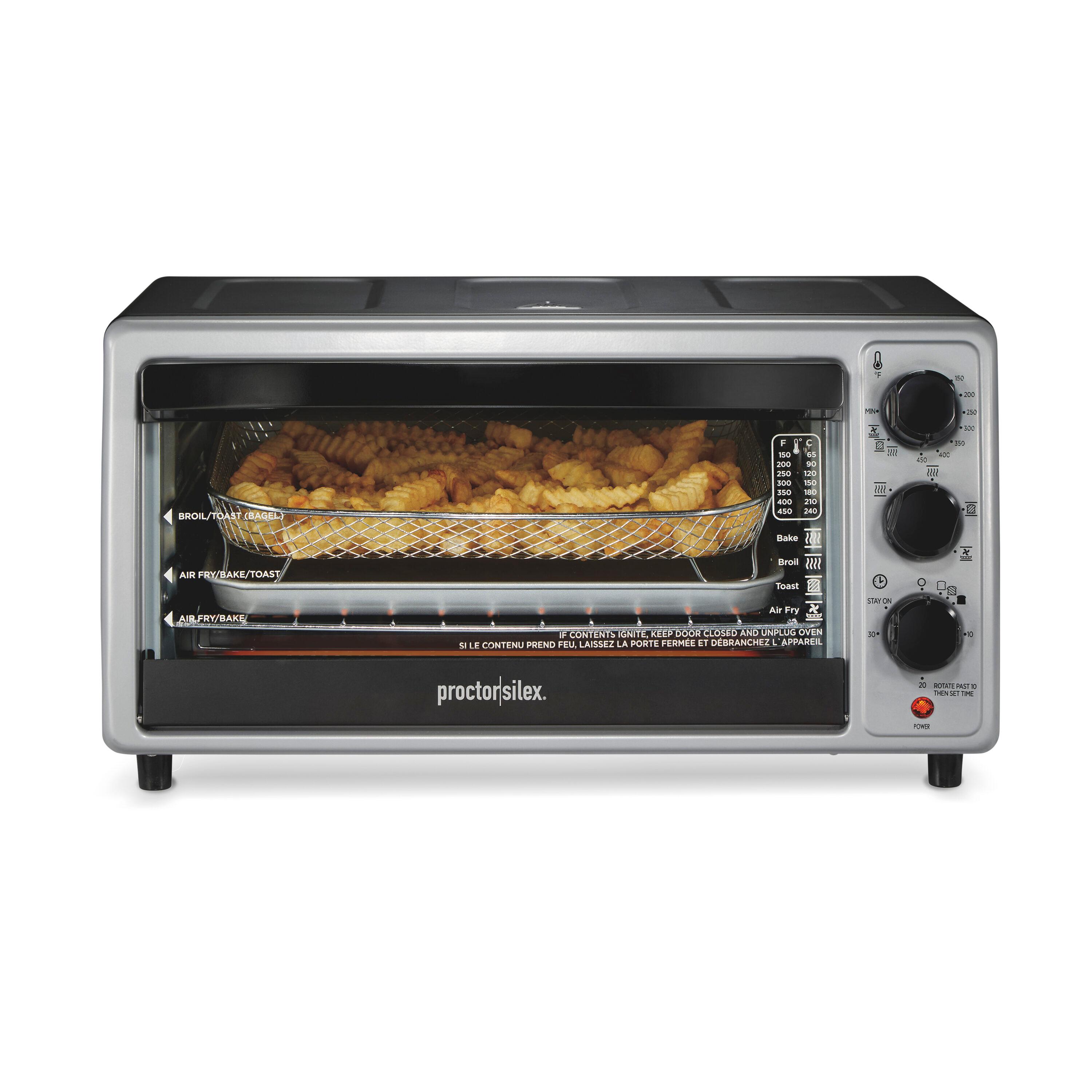 Proctor Silex 6sl Toaster Oven 31124: Countertop Small Oven, 1500W, Silver, Includes Broiler & Baking Pan, Freestanding