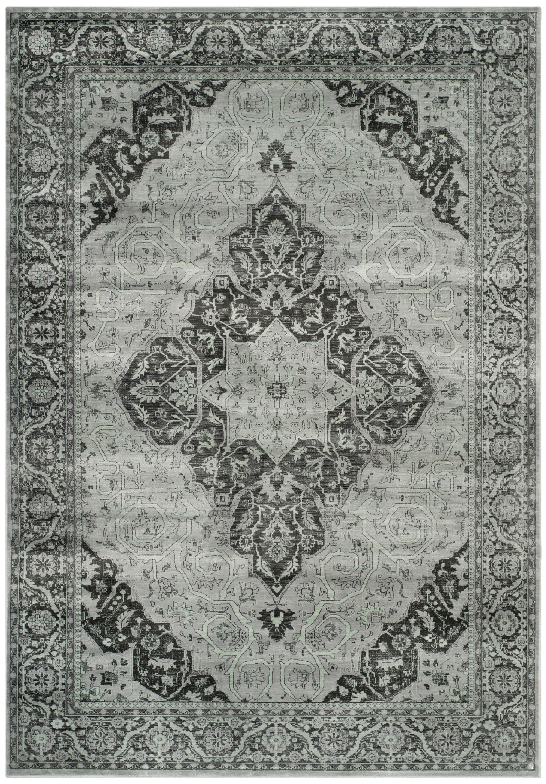 SAFAVIEH Vintage Milford Traditional Area Rug, Light Blue/Multi, 6'7" x 9'2"