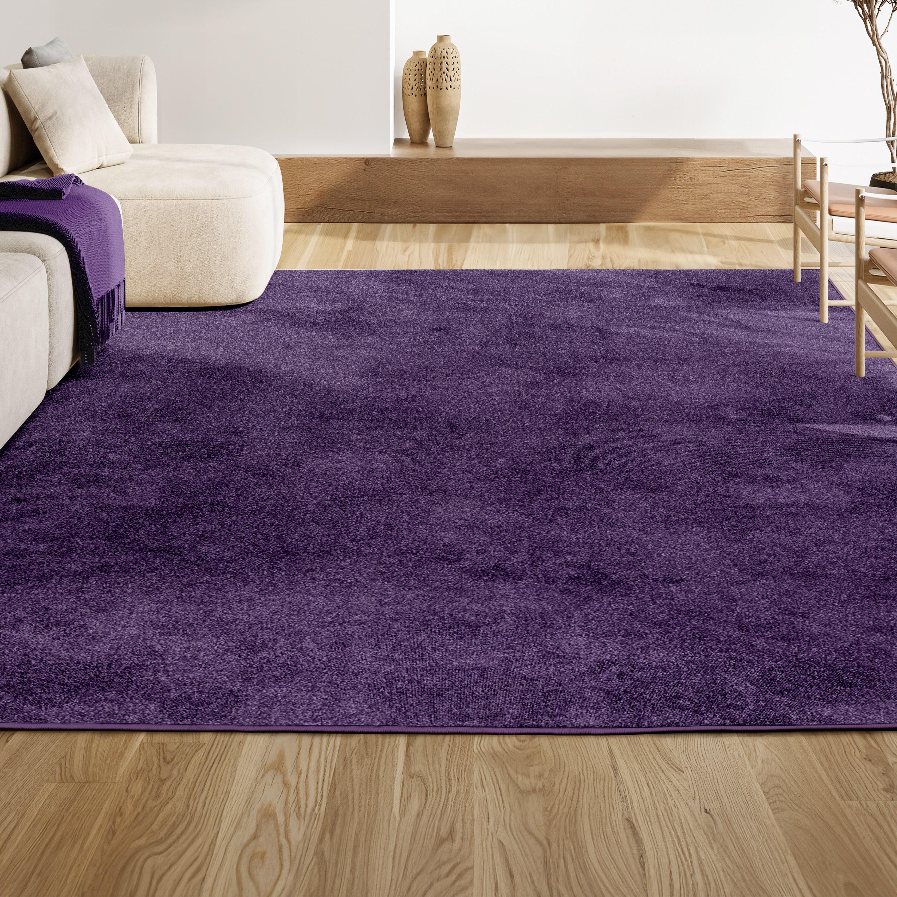 5'x5' Haze Solid Low-Pile, Purple - JONATHAN Y