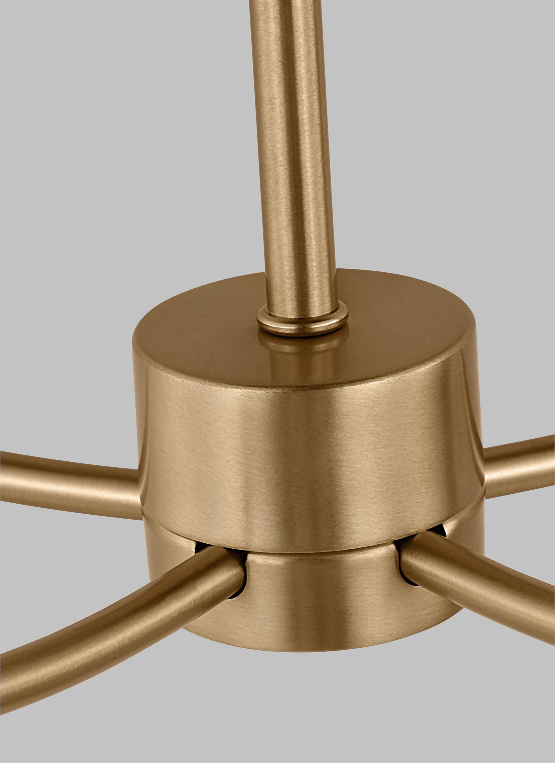 Elegant Satin Brass 5-Light Chandelier with Clear Silver Accents