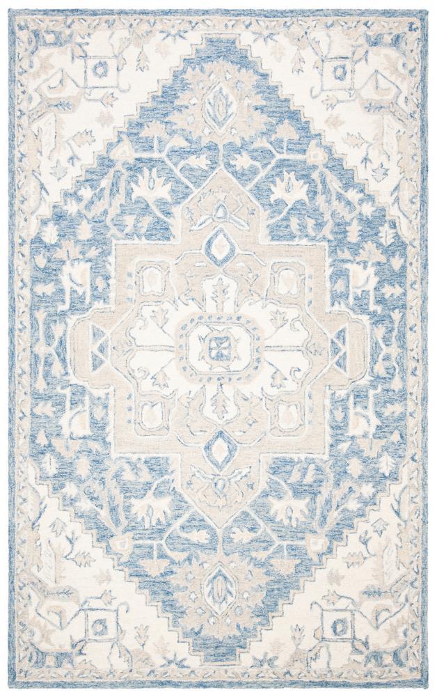 Micro-Loop MLP503 Hand Tufted Area Rug - Blue/Ivory - 5'x8' - Safavieh.