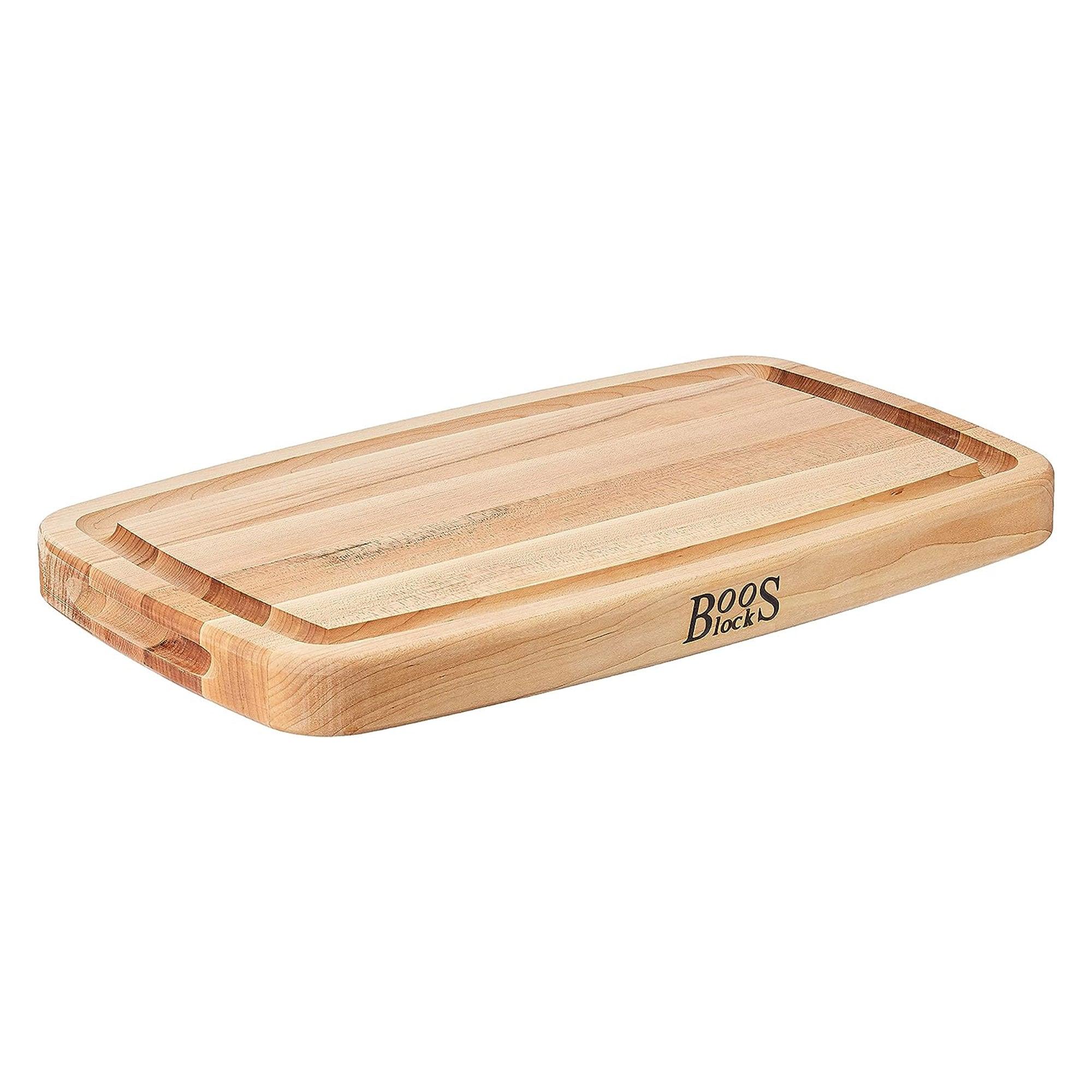 John Boos Chef's 1.5" Edge Grain Reversible Maple Wood Cutting Board with Groove