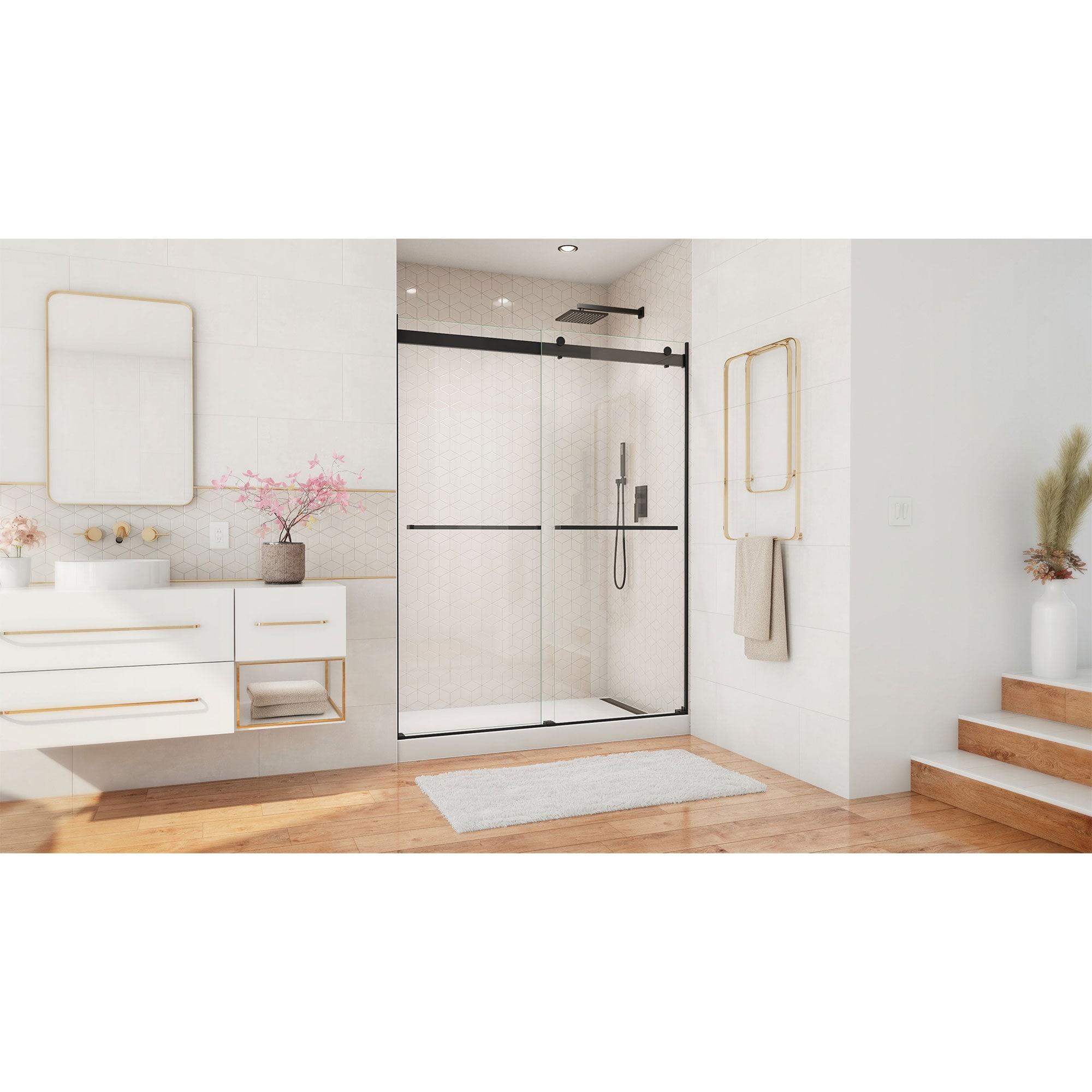 56" - 60" W x 76" H Reversible Frameless Shower Door with ClearMax Technology