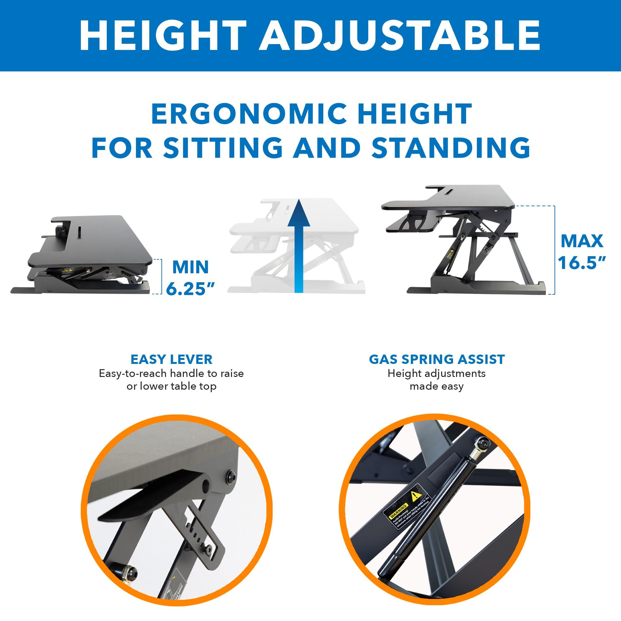 Mount-It! Standing Desk Converter, Height Adjustable Stand Up Desk, 36 Inch Sit Stand Workstation