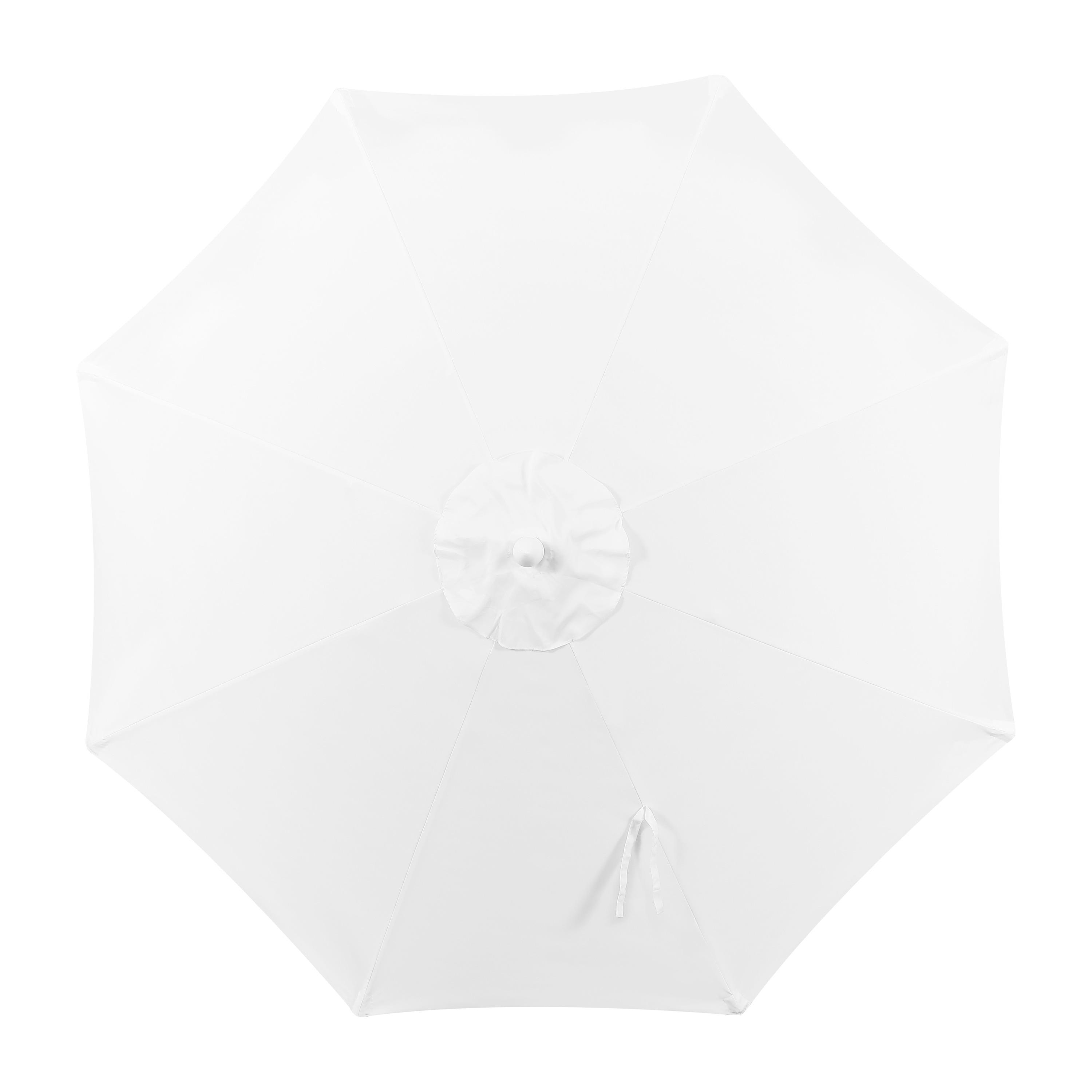 JONATHAN Y Baiona 9 ft. Classic MidCentury Market Patio Umbrella with UV Protection, Auto-Tilt, Crank and Wind Vent in White/Green