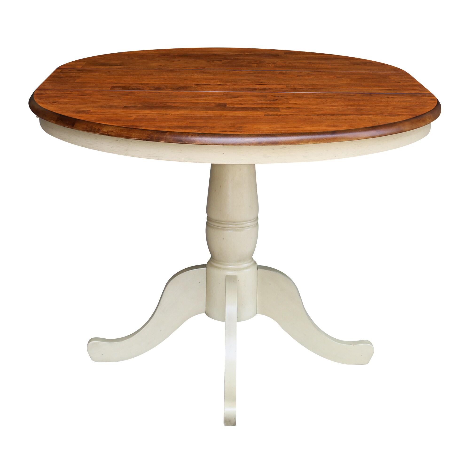 36" Round Dining Table with 12" Leaf - International Concepts