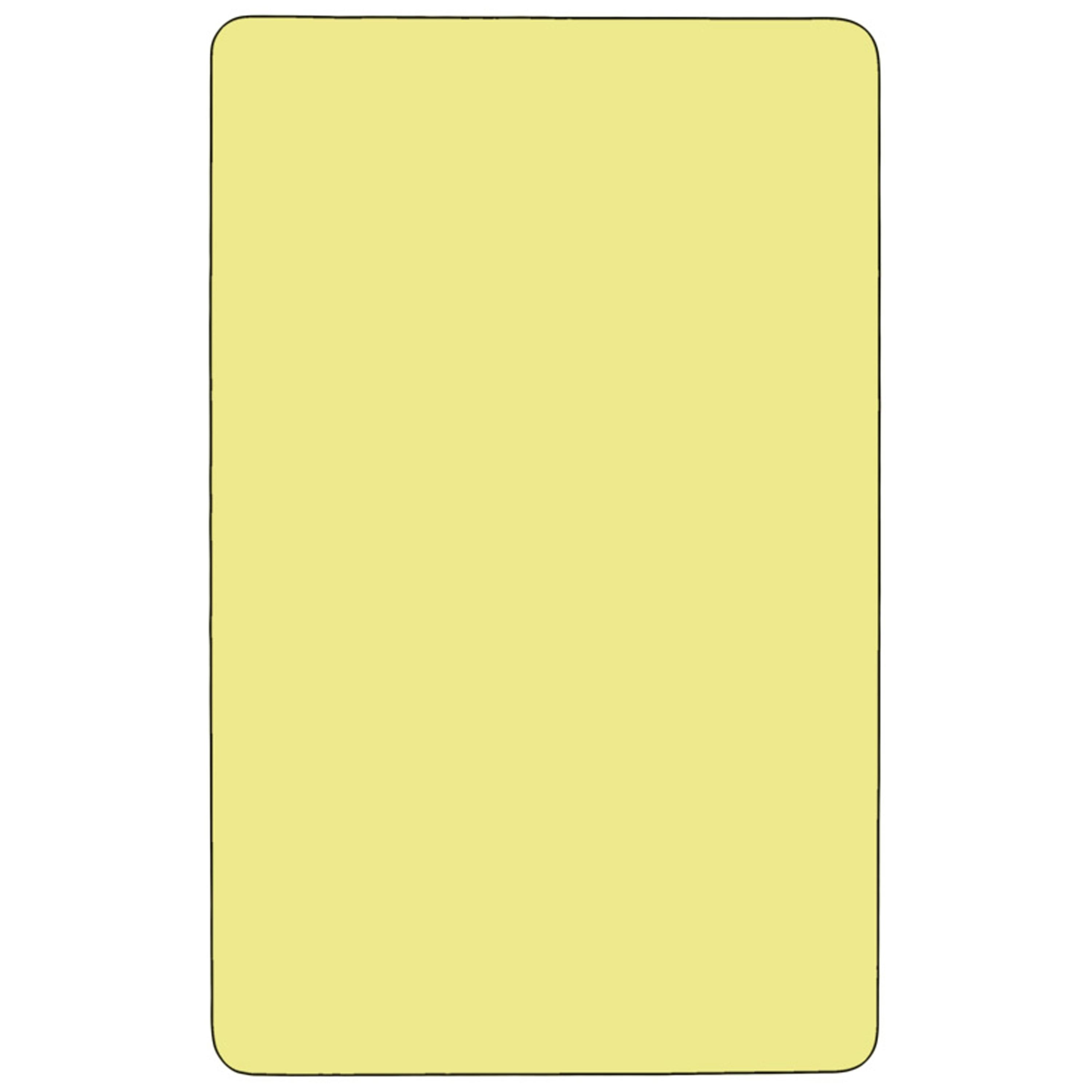 Flash Furniture 24''W x 48''L Rectangular Yellow Thermal Laminate Activity Table - Standard Height Adjustable Legs