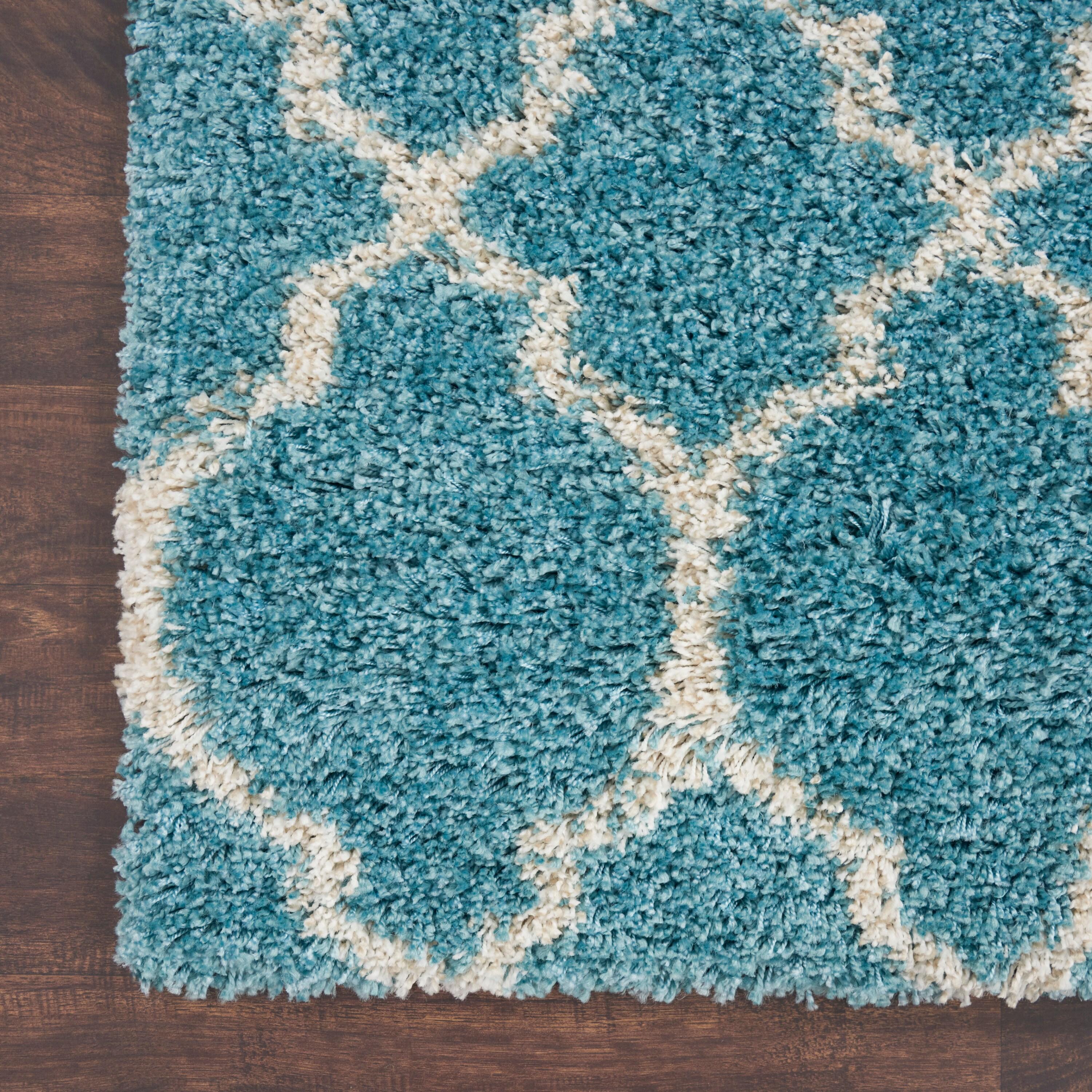 Nourison Amore Trellis Aqua 7'10" x 10'10" Area Rug, (8x11)