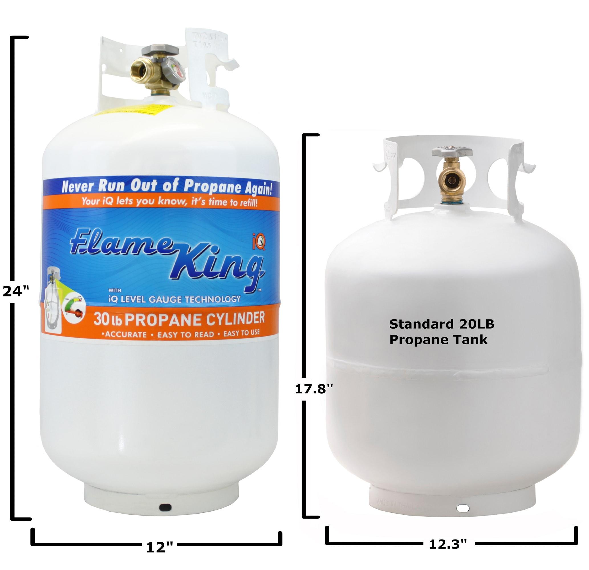 Flame King Flame King 30LB Empty Steel Propane Tank LP Cylinder, OPD Valve & Built-in Gauge for Grills & BBQs