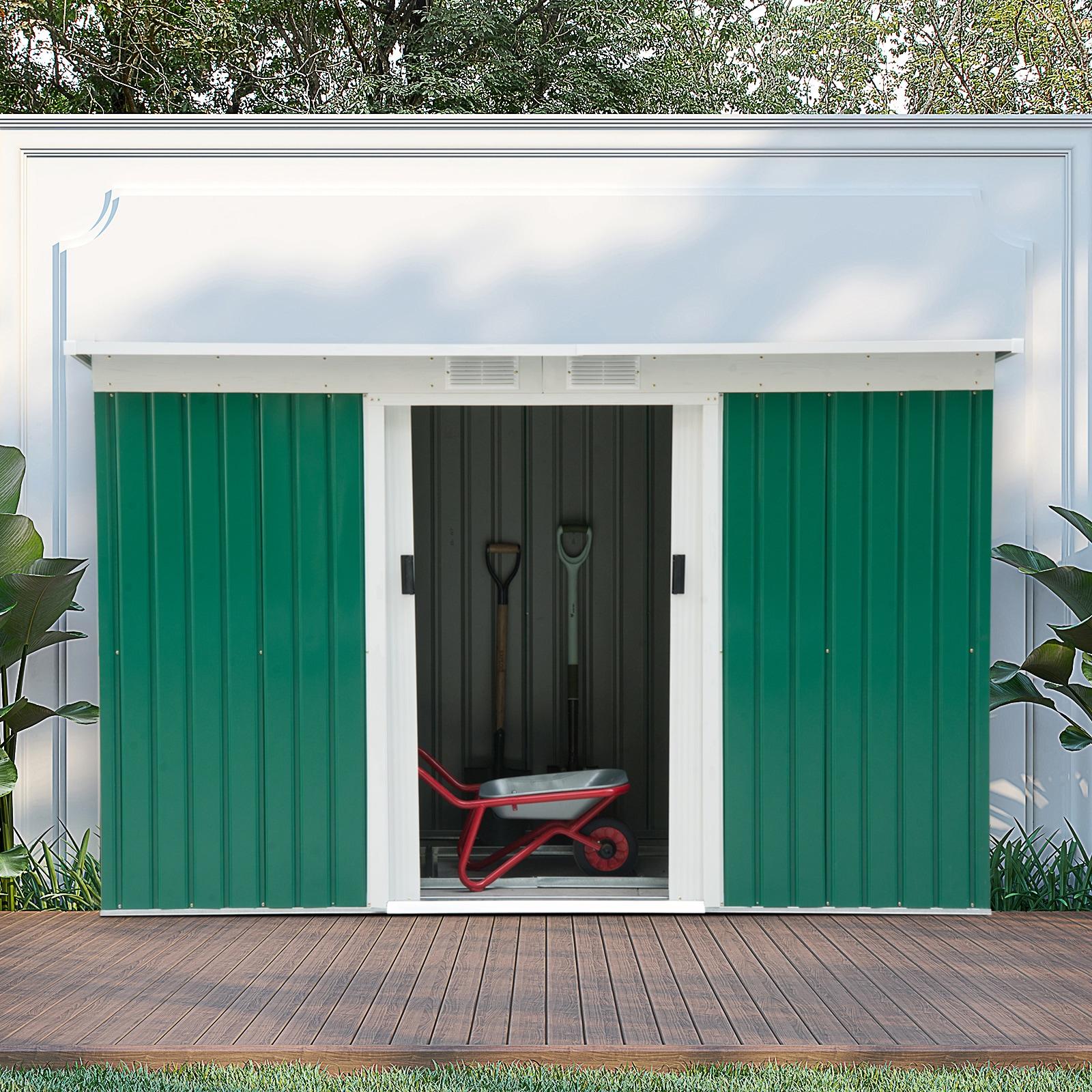 Outdoor Lean-To Metal Storage Shed