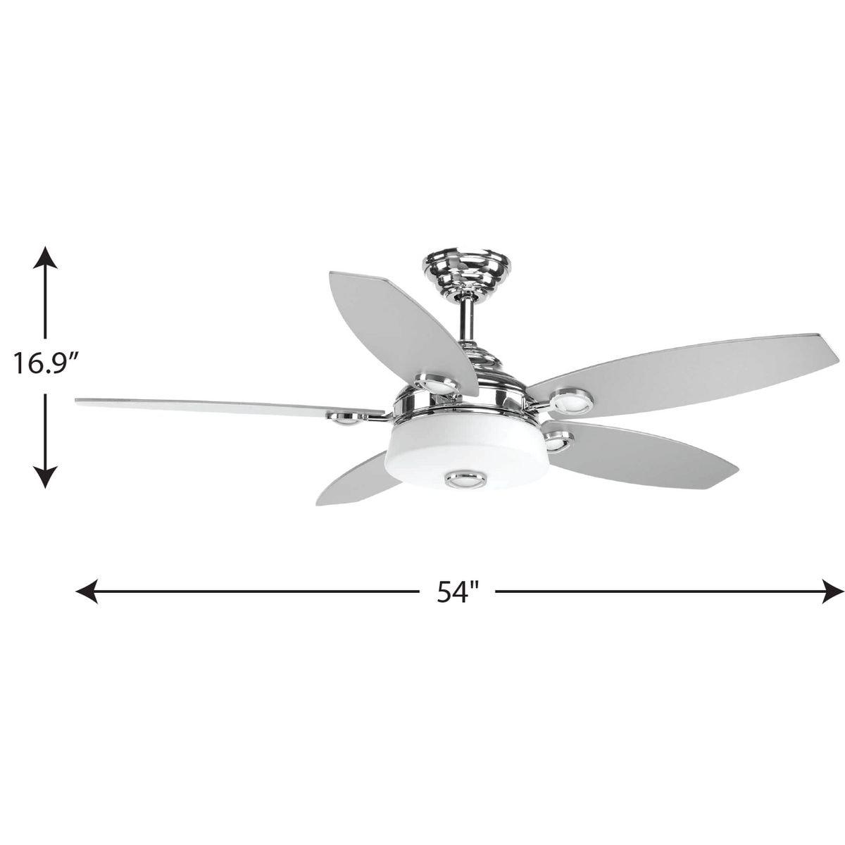 Graceful Collection 54" 5 Blade Fan w/ LED Light