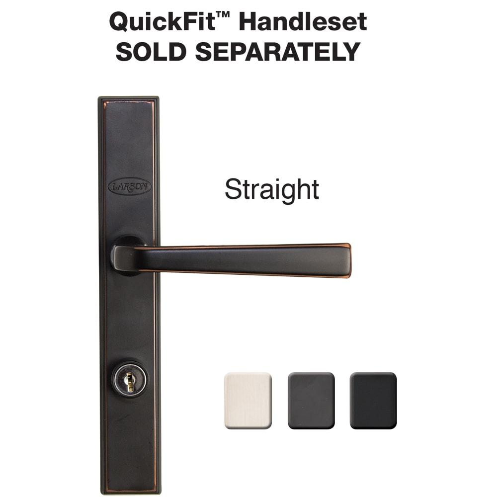 Larson QuickFit Matte Black Die-Cast Metal Locking Storm Door Straight Leverset