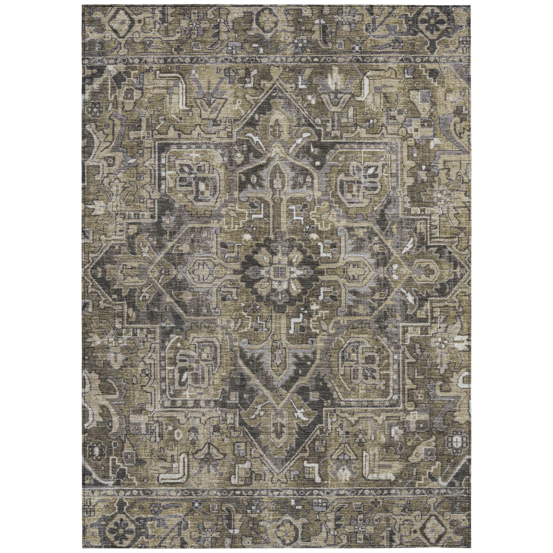 Addison Rugs Chantille Indoor/Outdoor Traditional Oriental Taupe Washable Rectangle Rug, 3' x 5'