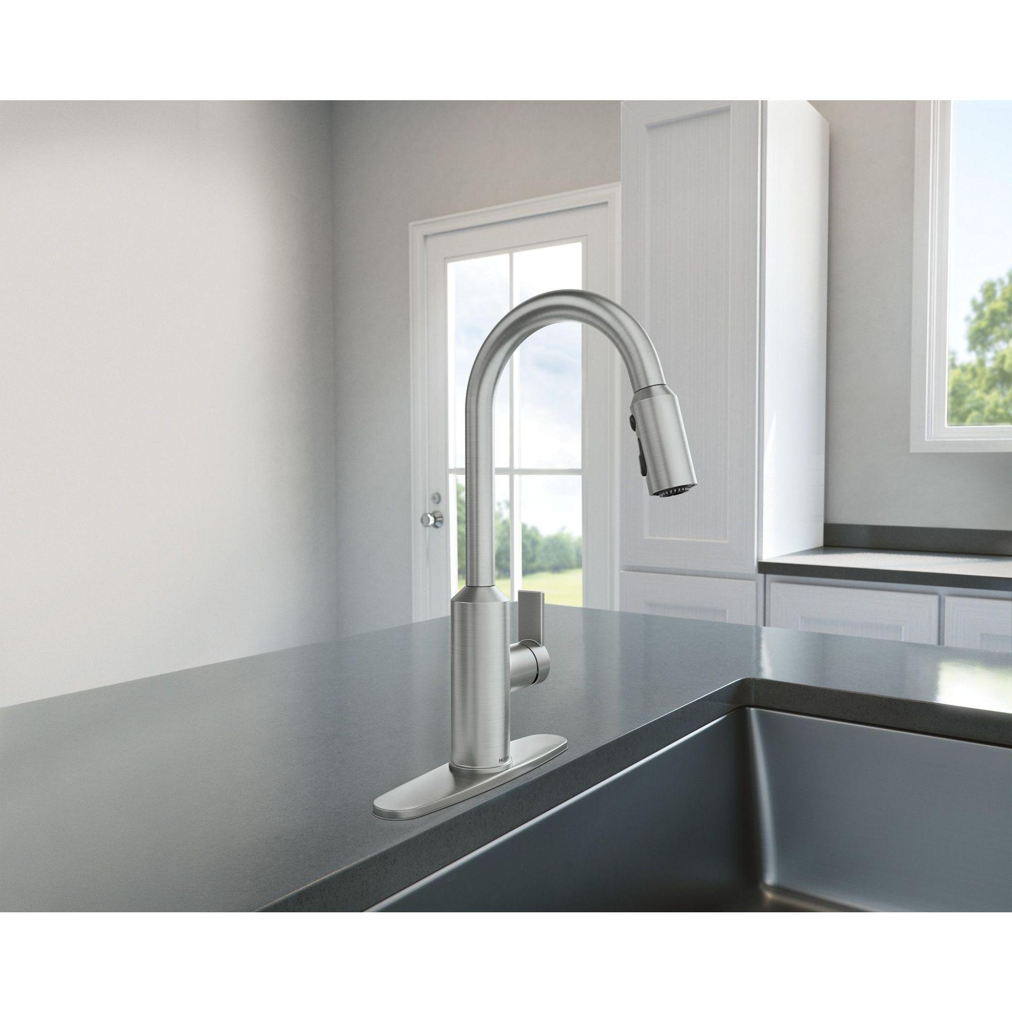 Brushed Nickel Single-Handle Pull-Out Spray Kitchen Faucet
