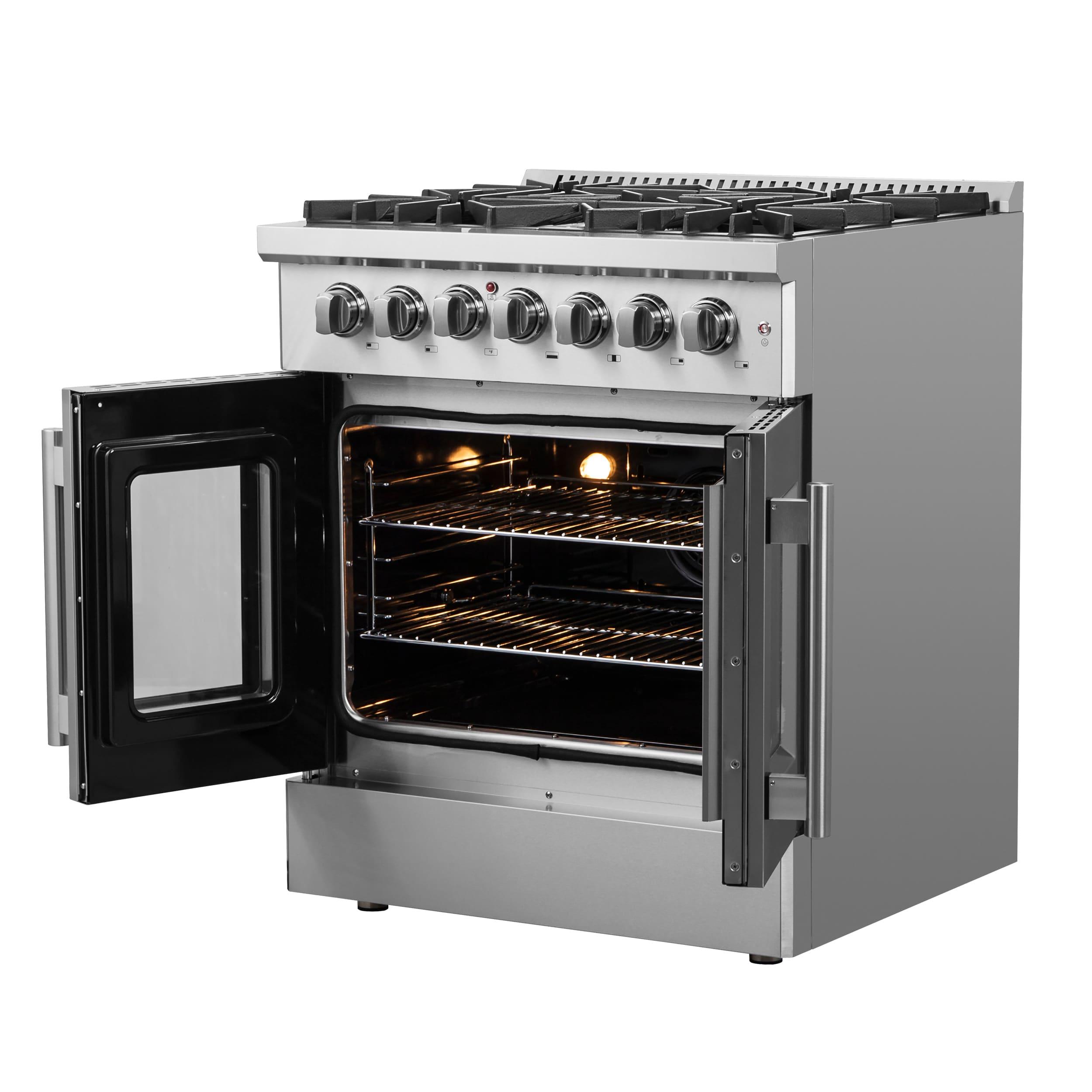 Galiano 30-inch French Door Dual Fuel Range All Stainless Steel with 5 Sealed Burners, 4.32 cu.ft.