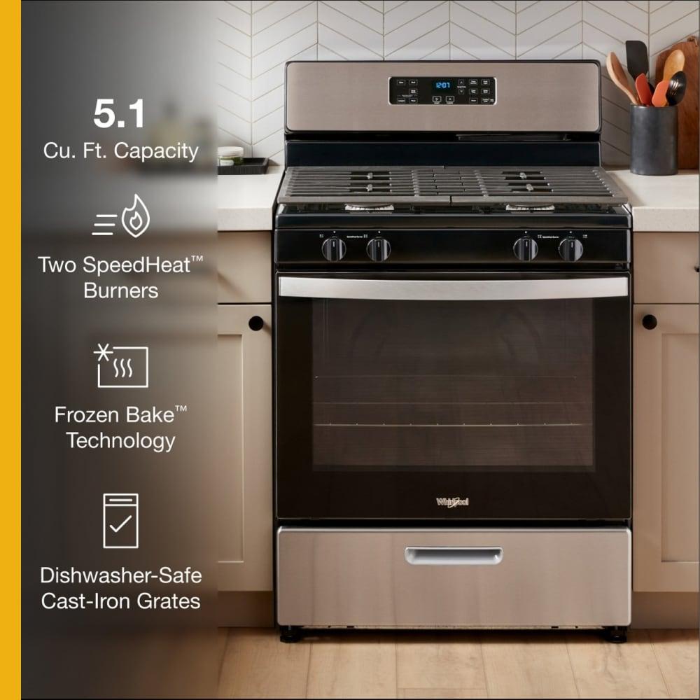 WHIRLPOOL WFG320M0MS 30" FREE STANDING GAS RANGE Stainless Steel