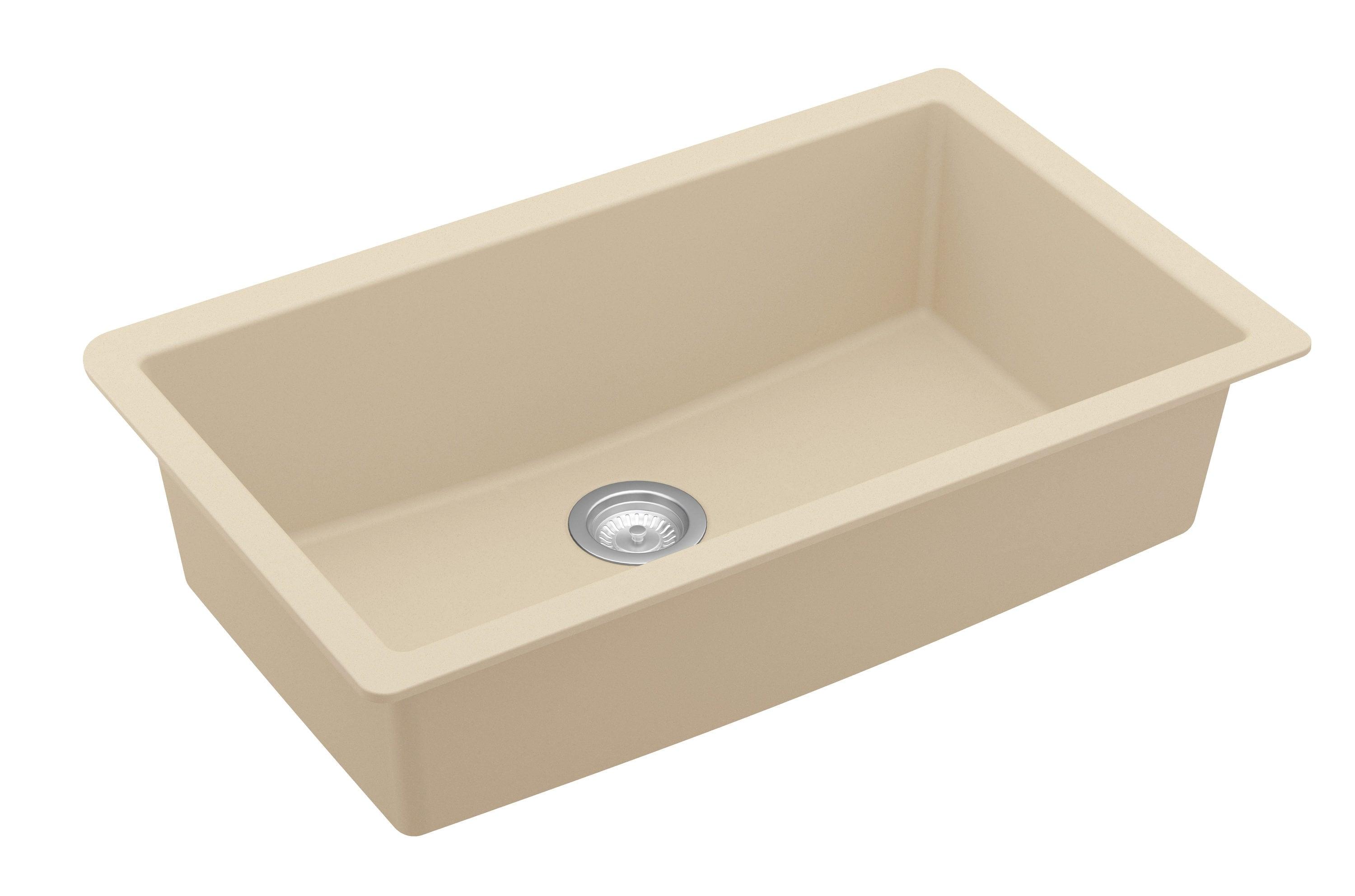 Karran Quartz 32-1/4'' X 19-1/4'' Large Single Bowl Undermount Kitchen Sink