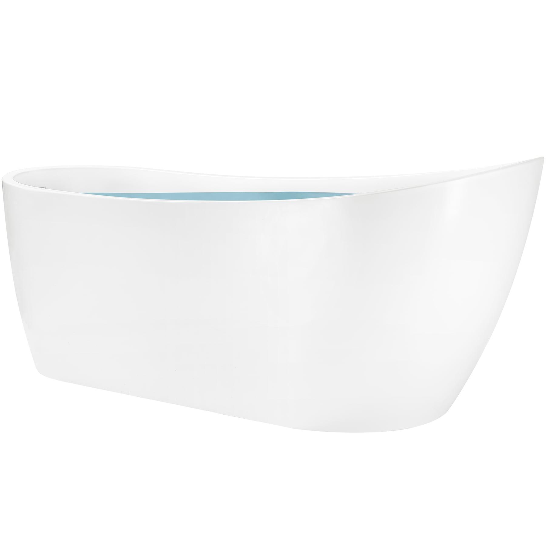 59" x 28" Freestanding Soaking Fiberglass Bathtub