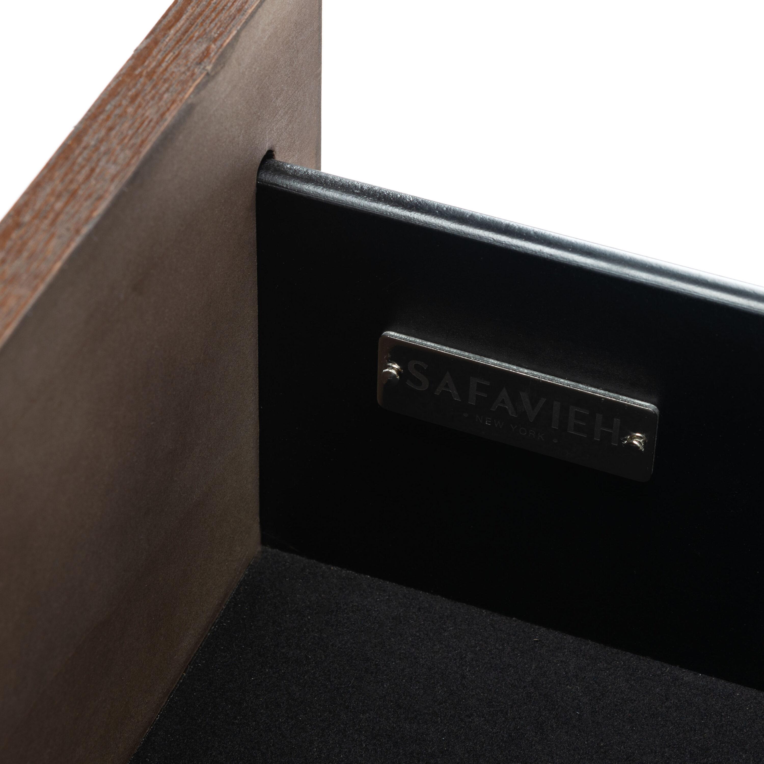 Fenno 2 Drawer Nightstand - Walnut/Brass - Safavieh.