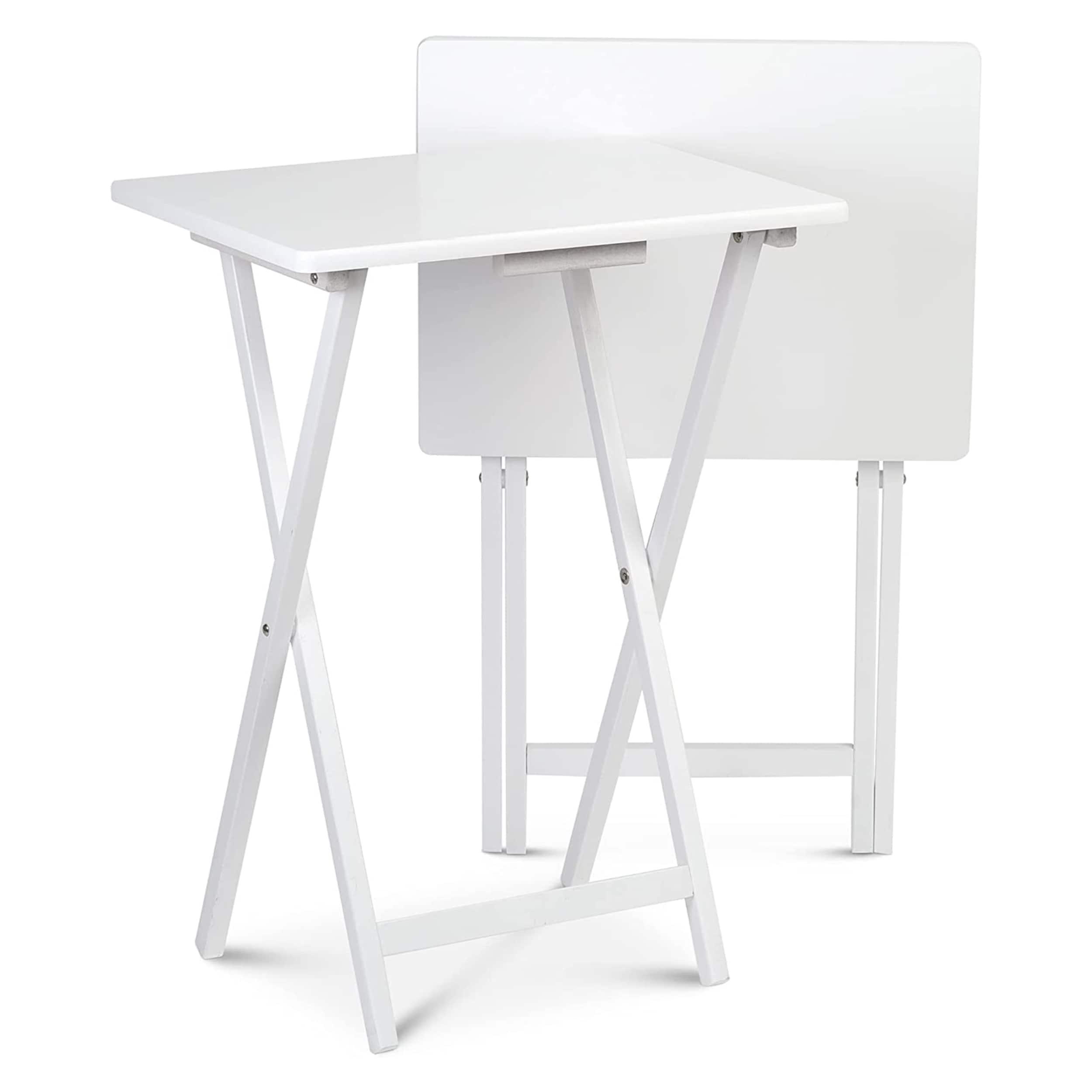 PJ Wood 19.09'' Solid Wood Rectangular Portable Folding Table (Set of 2)