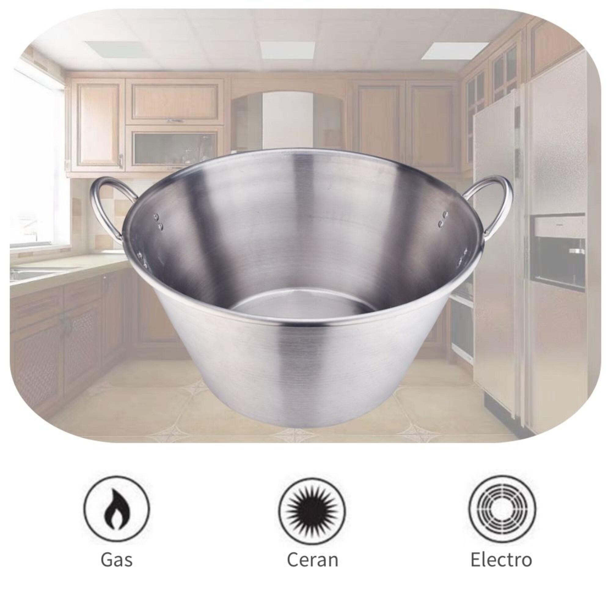 ARC CSD532 Large 41QT Heavy Duty Stainless Steel Comal Cazo de Cobre para Carnitas (10.25 Gallon)