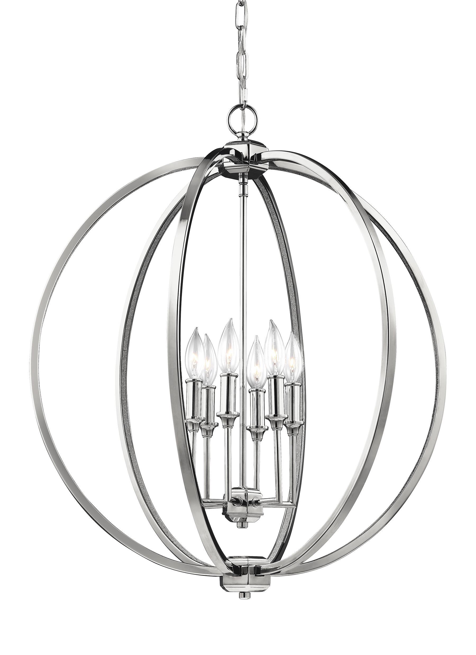 Corinne 6-Light Polished Nickel Hanging Pendant