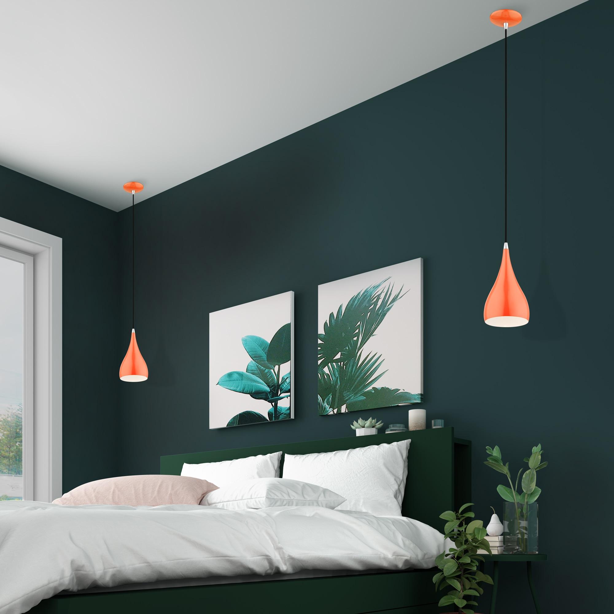 Livex Lighting Amador 1 - Light Pendant in  Shiny Orange/Polished Chrome