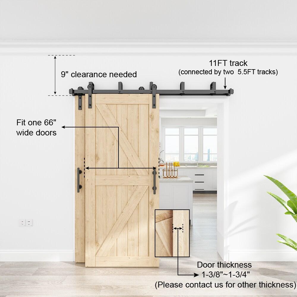 Double Bypass Barn Door Hardware Kit