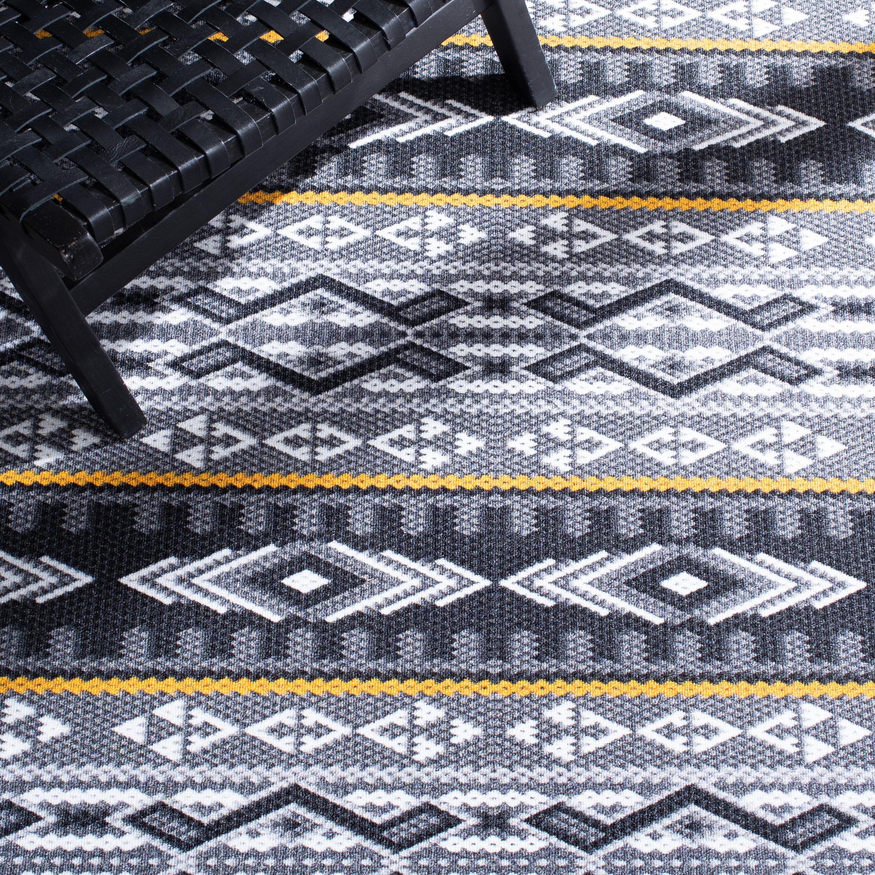 Journey JNY179 Power Loomed Area Rug - Grey/Gold - 4'4"x6' - Safavieh.