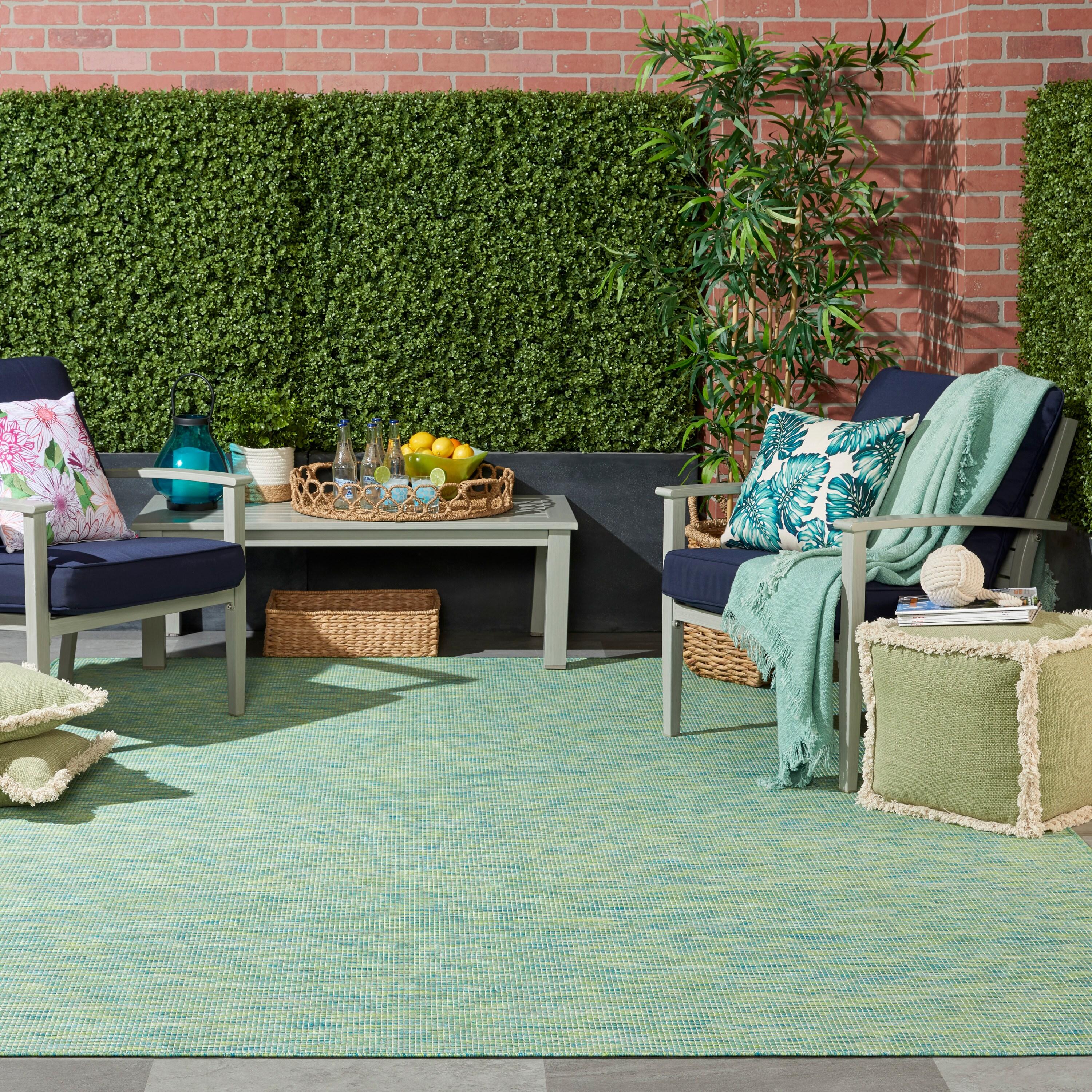 Nourison Positano POS01 Indoor/outdoor Area Rug - Blue/Green 8' x 10'