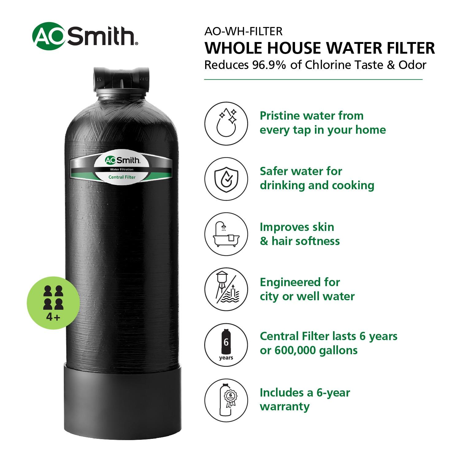 A. O. Smith Whole House Water Filter - Removes 96.9% Chlorine Taste & Odor