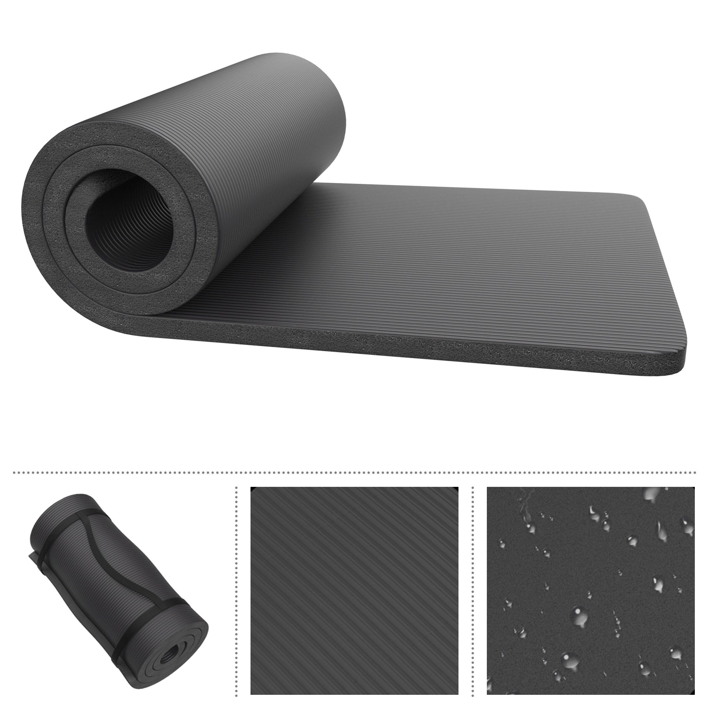 Set of 2 Foam Sleeping Mats for Camping – Extra-Thick 1.25-Inch Waterproof Sleep Pad Set with Carry Straps for Tents or Sleepovers by Wakeman (Black)