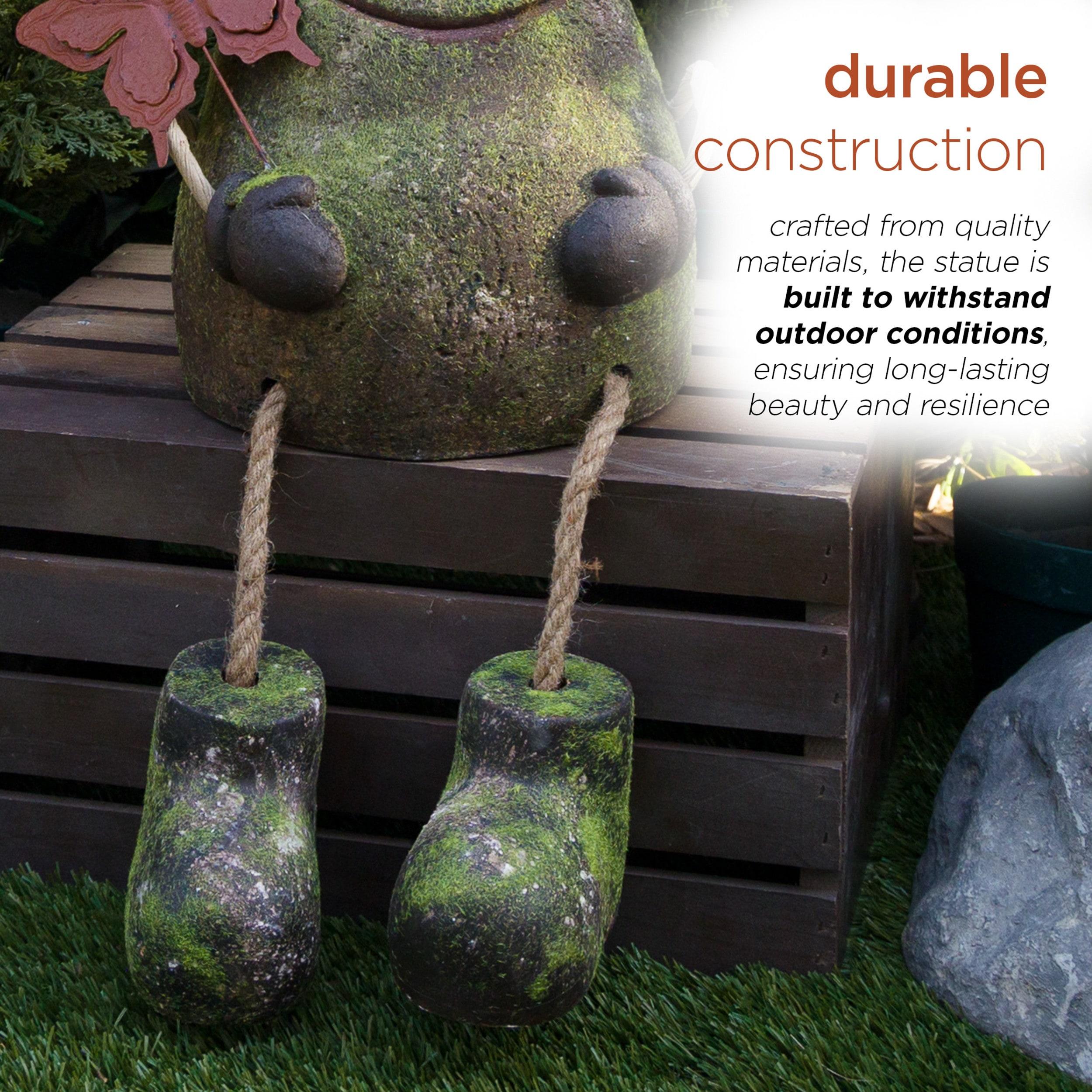 Alpine Corporation 12-in H x 11-in W Multiple colors/finishes Frog Garden Statue