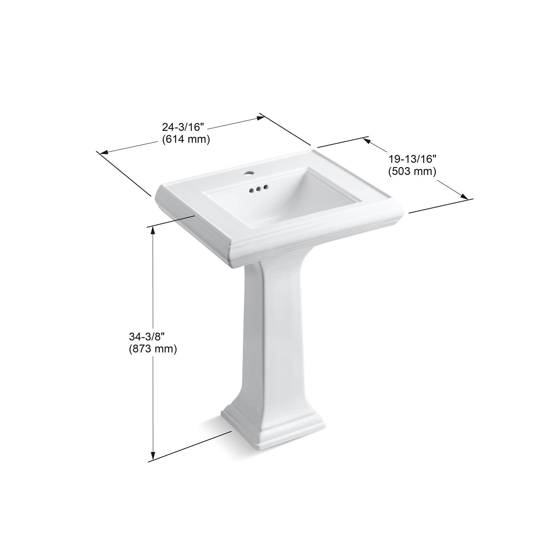 Memoirs® 26.375" Tall Rectangular Pedestal Bathroom Sink with Overflow