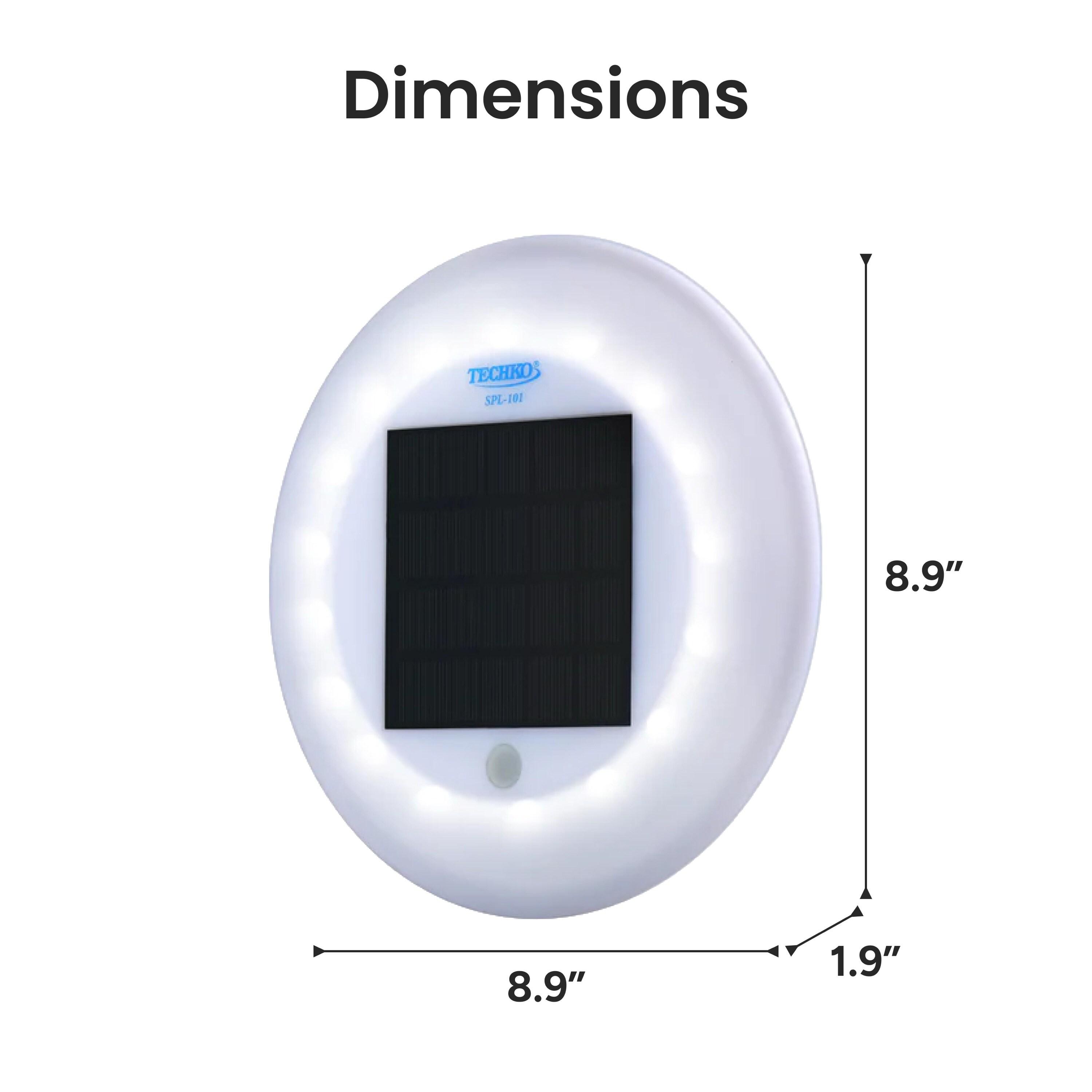 Techko Solar Powered Integrated LED Outdoor Floating Pool Light (Set of 2)
