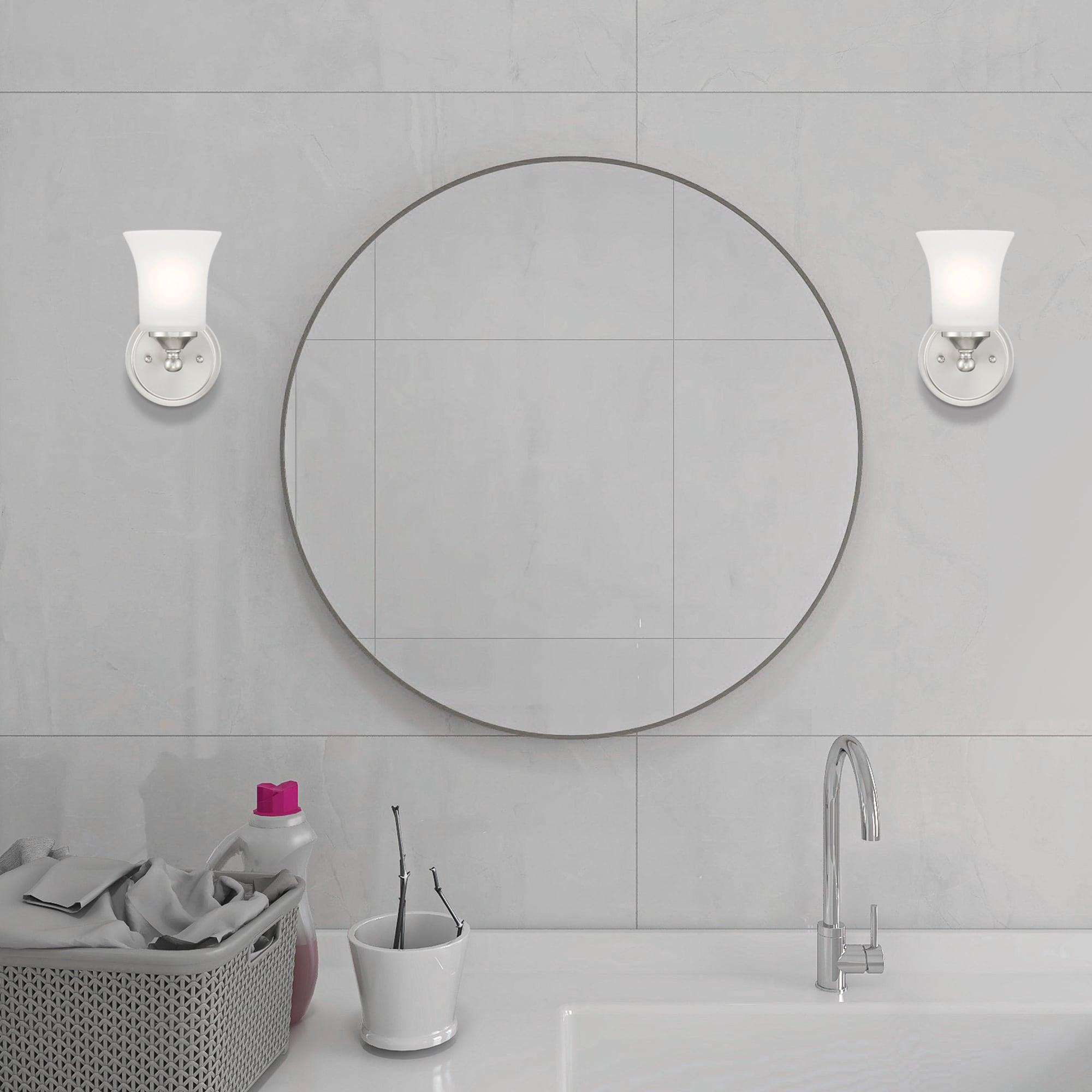 Designers Fountain Bronson 1 Light Brushed Nickel Wall Sconce Light, D278M-WS-BN
