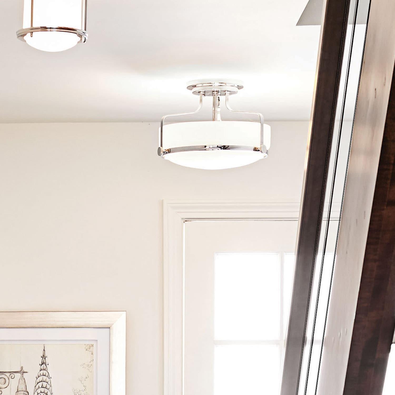 Harper 14.5-in 3-Light Semi-Flush Mount Retro Ceiling Light