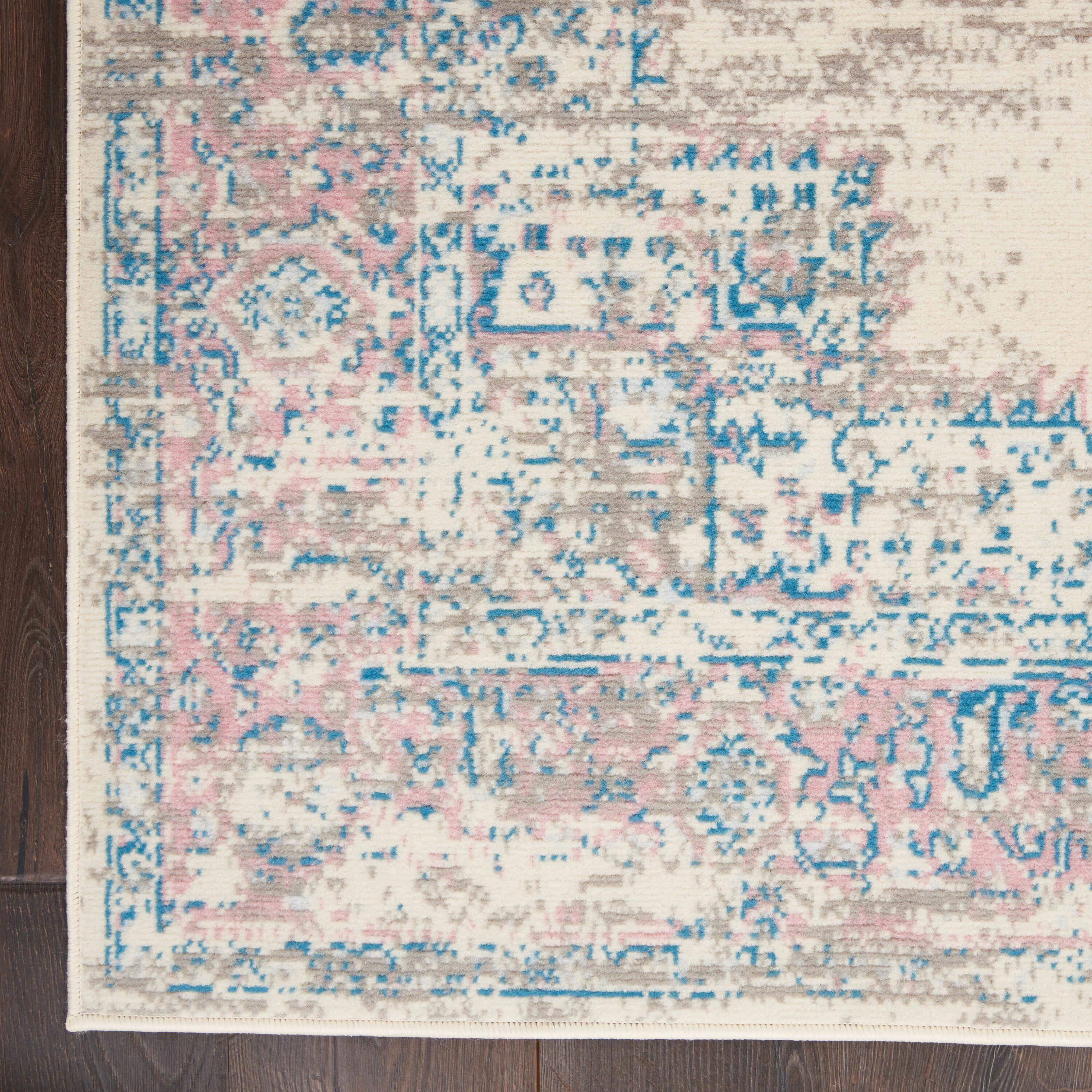 Nourison Grafix GRF14 Ivory/Pink Indoor Area Rug 6' x 9'
