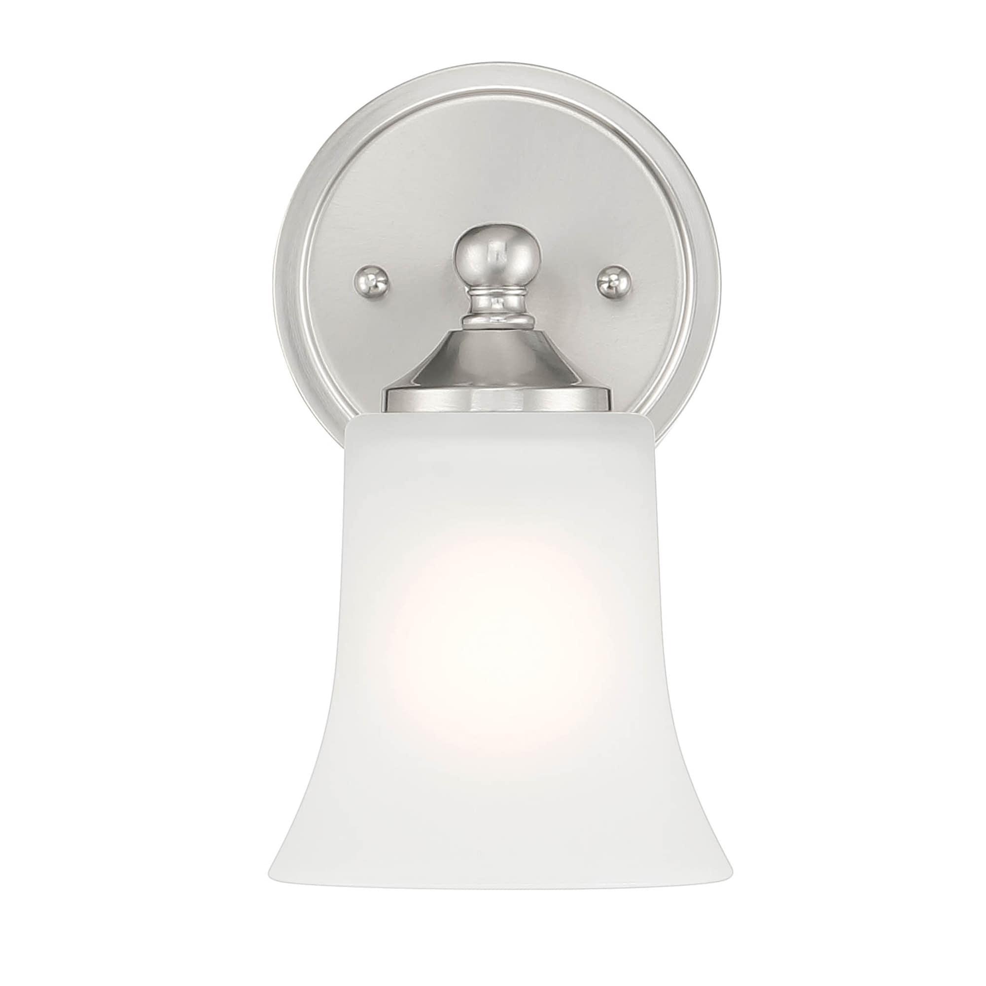Designers Fountain Bronson 1 Light Brushed Nickel Wall Sconce Light, D278M-WS-BN