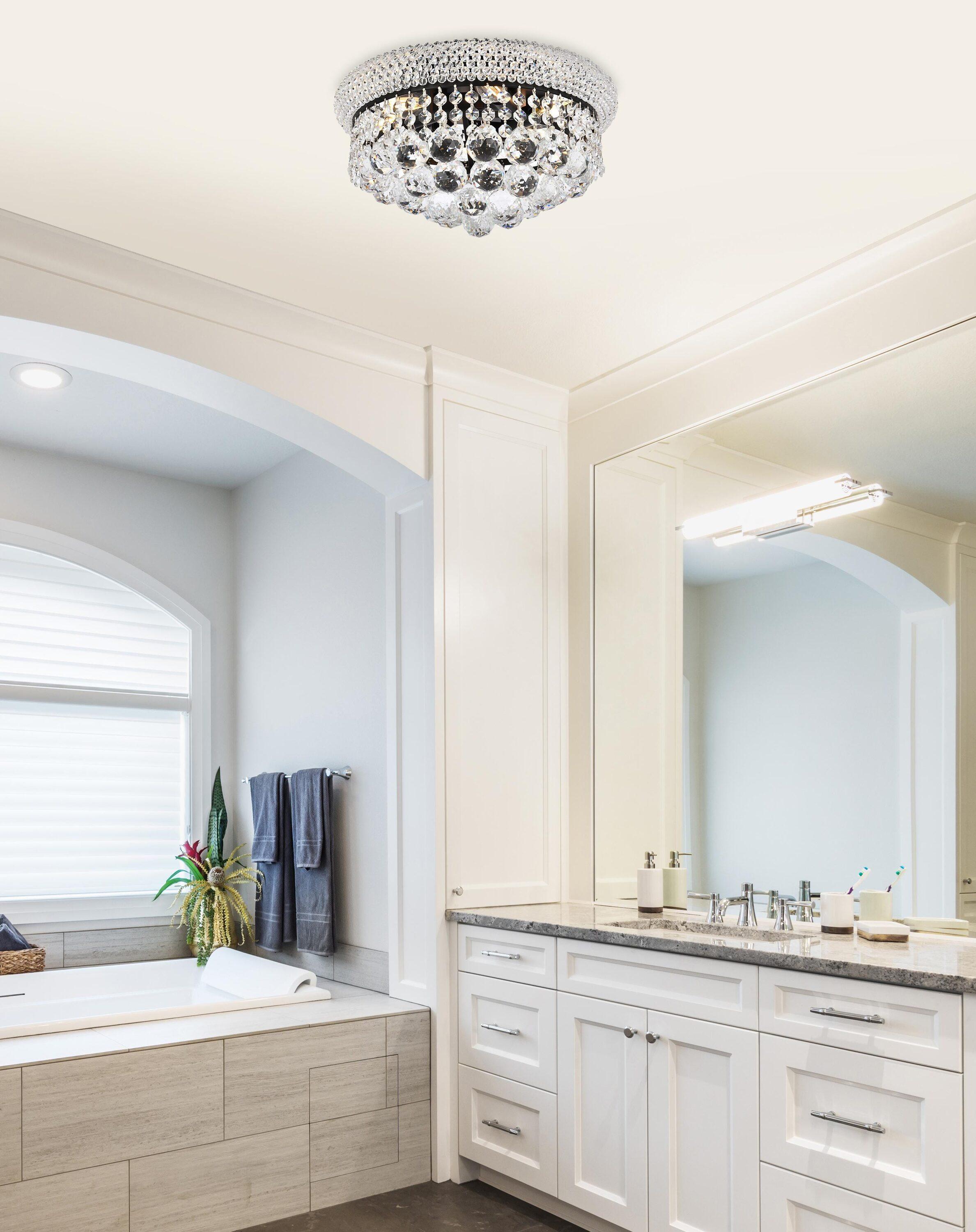 Elegant Lighting Primo 14 inch black flush mount