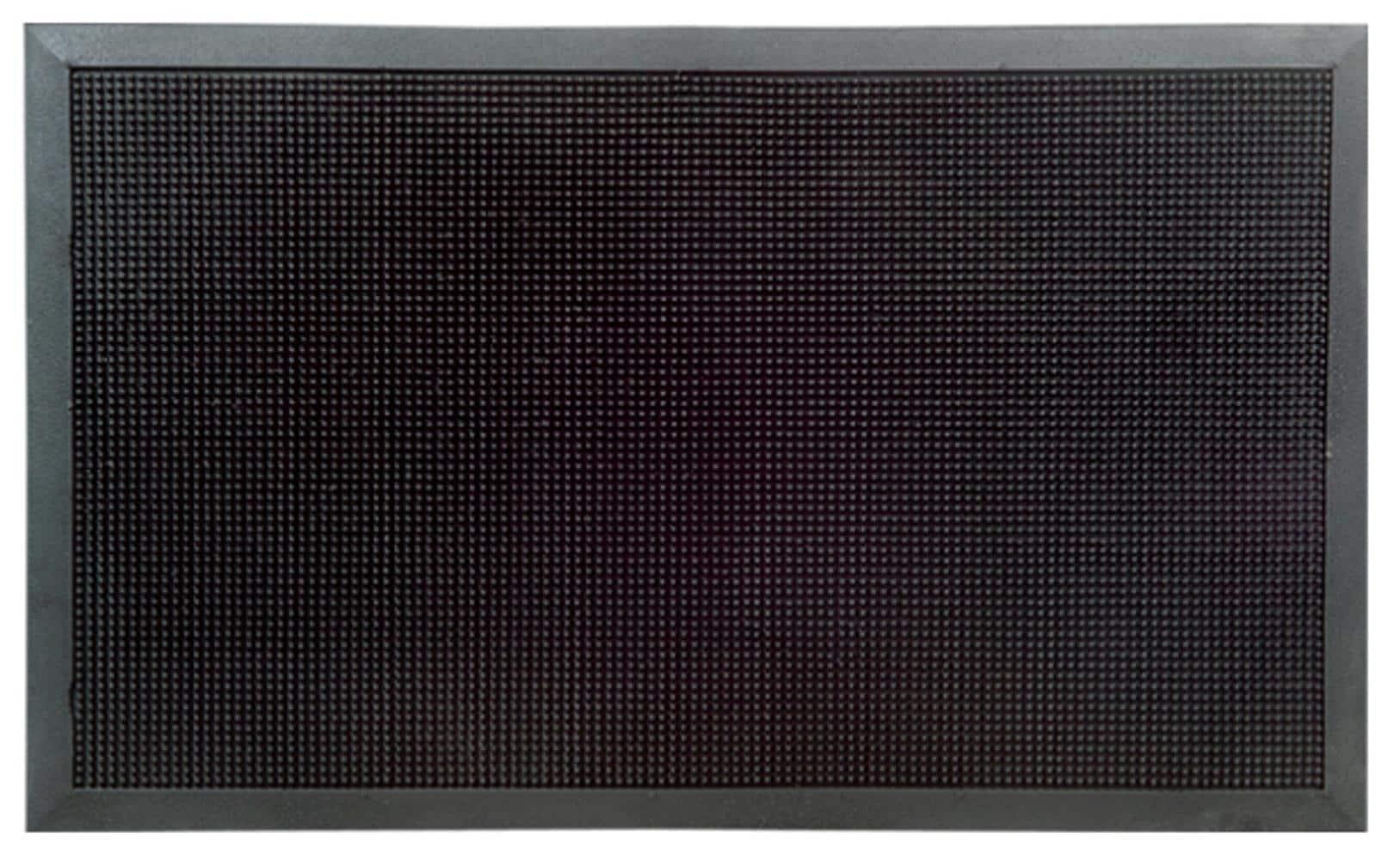 Black Non-Slip Rubber Outdoor Doormat 25" x 10"